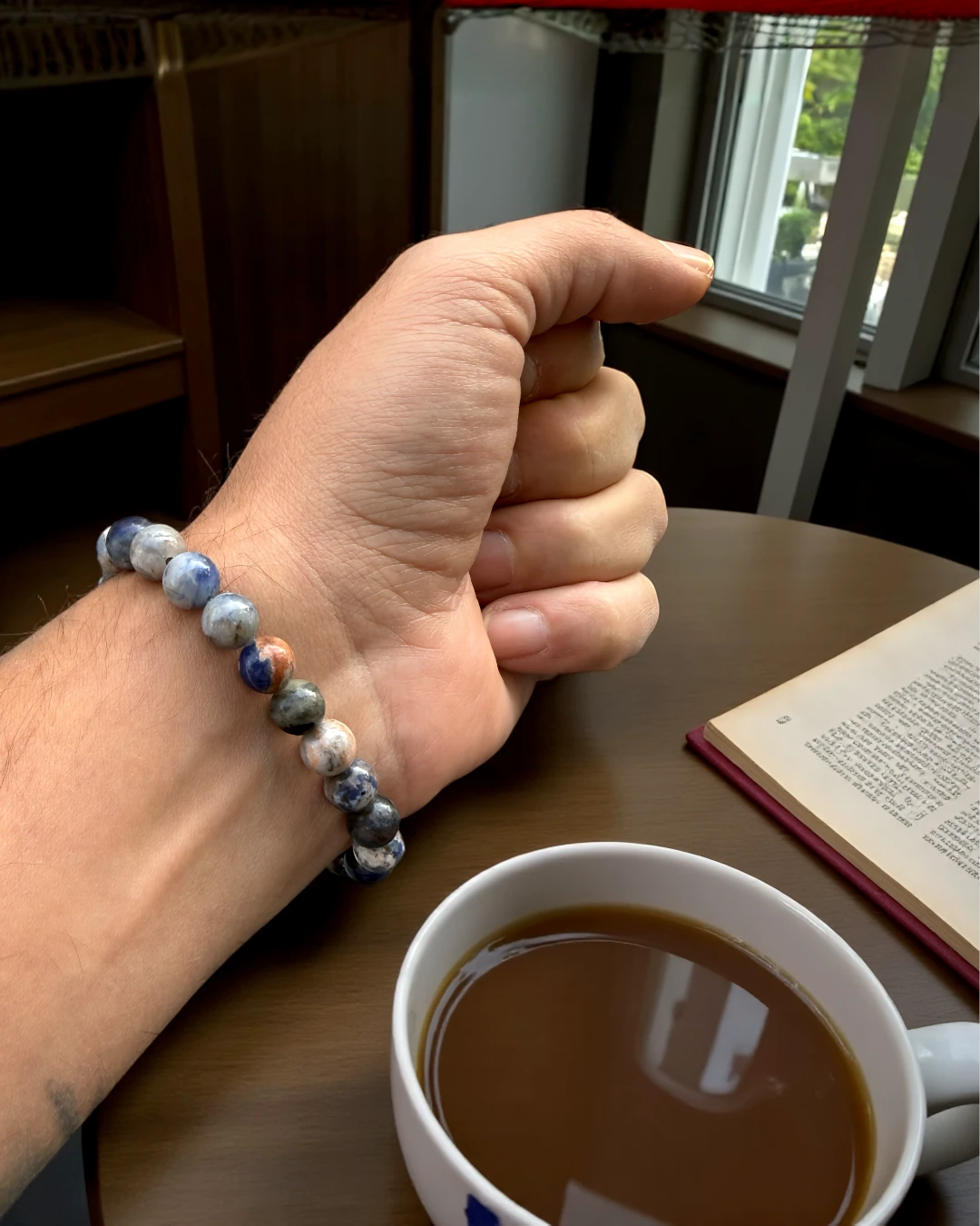 Ocean Pulse Stone – Doğal Taş Erkek Bileklik