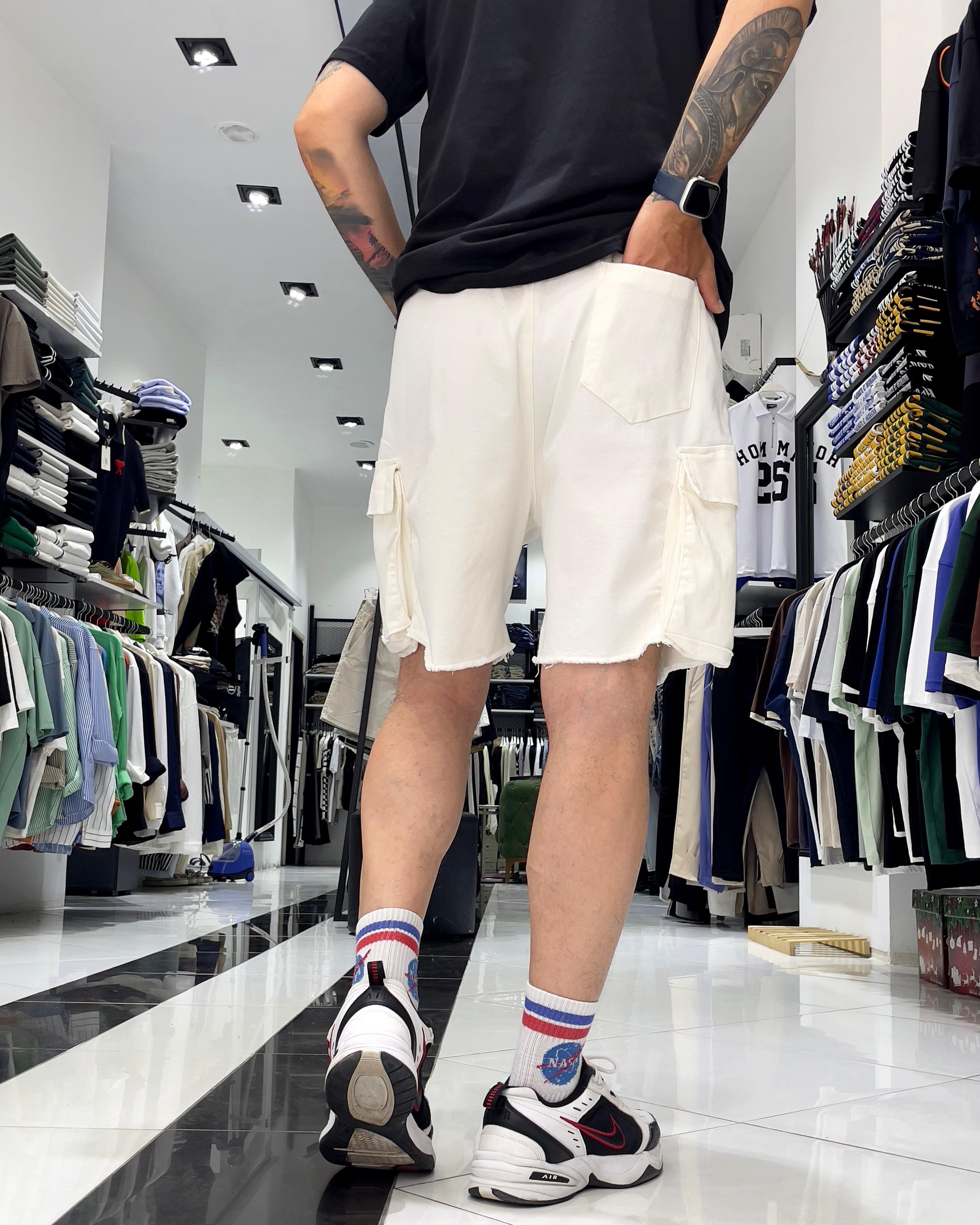 Baggy Fit Organik Denim Erkek Kargo Şort – Higo Man