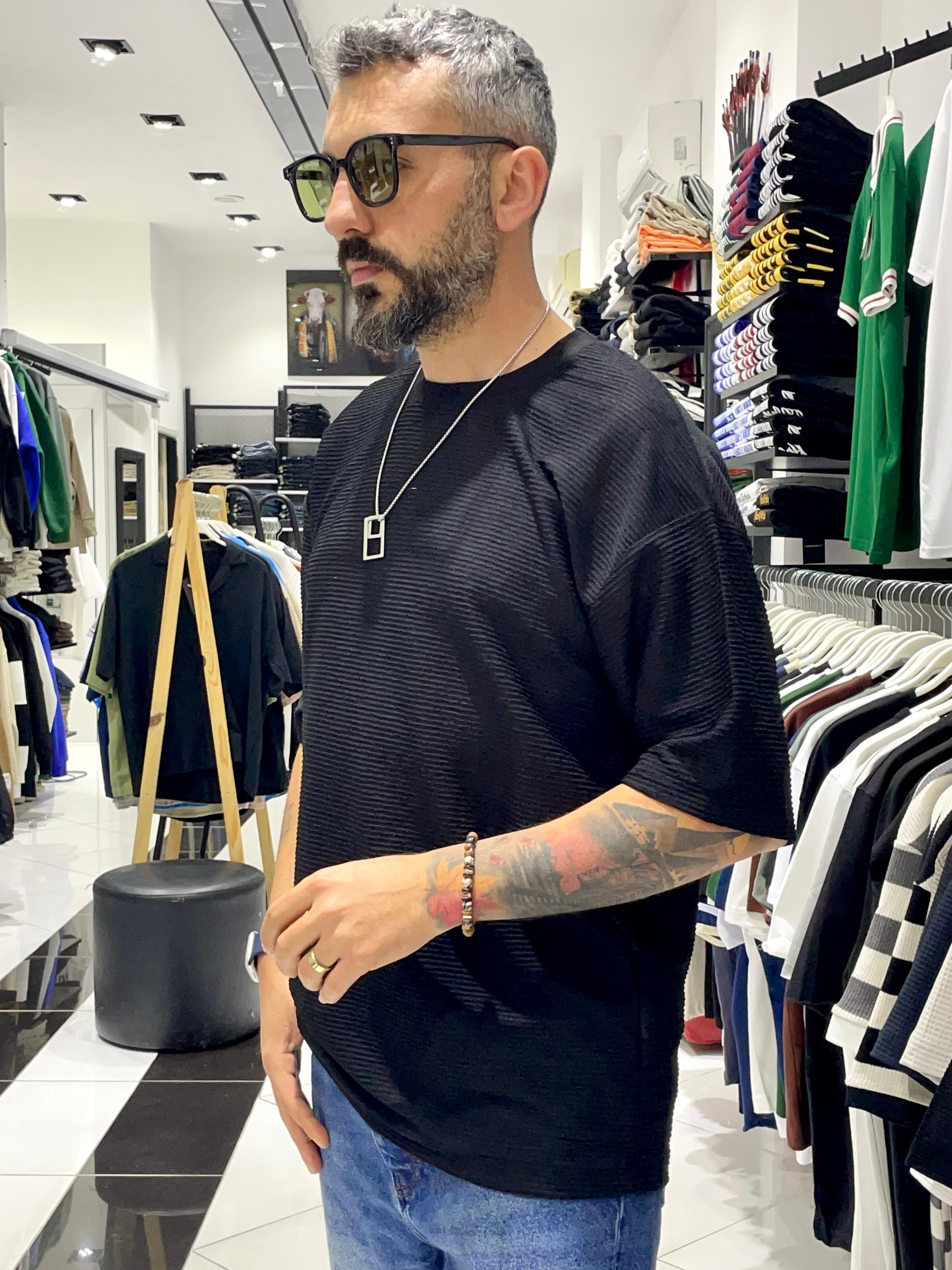 Köpük Kumaş Oversize T-Shirt
