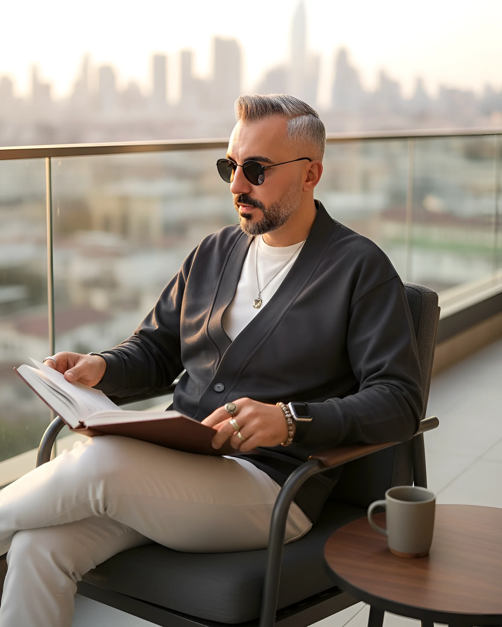 Midnight Vision Old Money Düğmeli Erkek Hırka