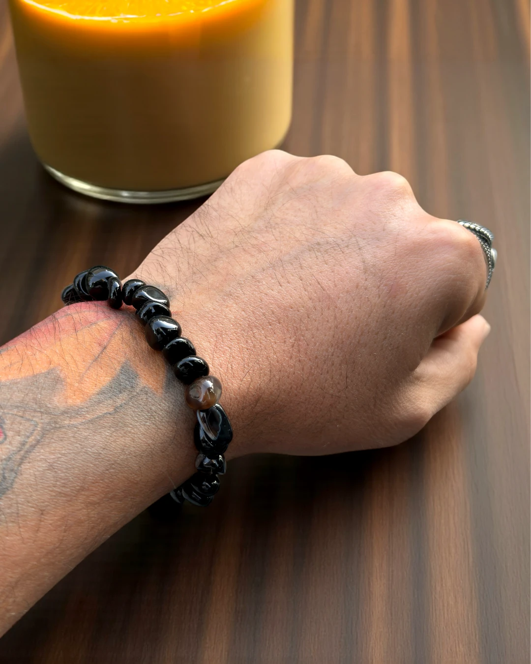 Metallic Raw Stones – Doğal Form Metalik Erkek Bileklik