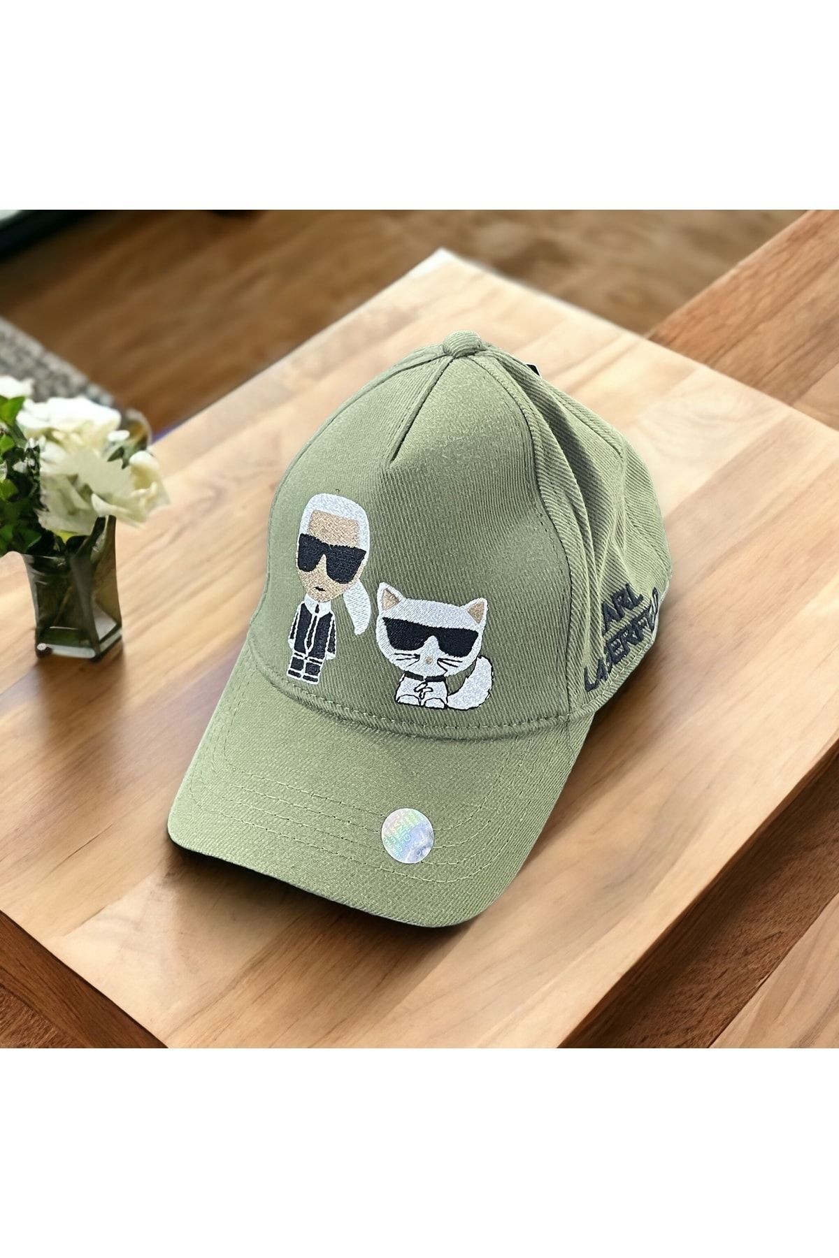 Karl Logo Detaylı Unisex Şapka - yeşil