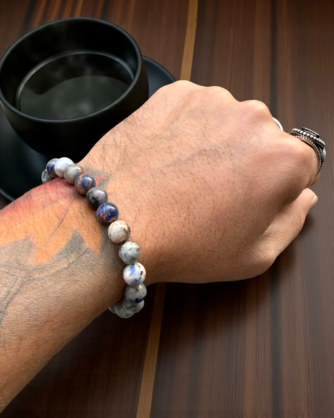 Ocean Pulse Stone – Doğal Taş Erkek Bileklik