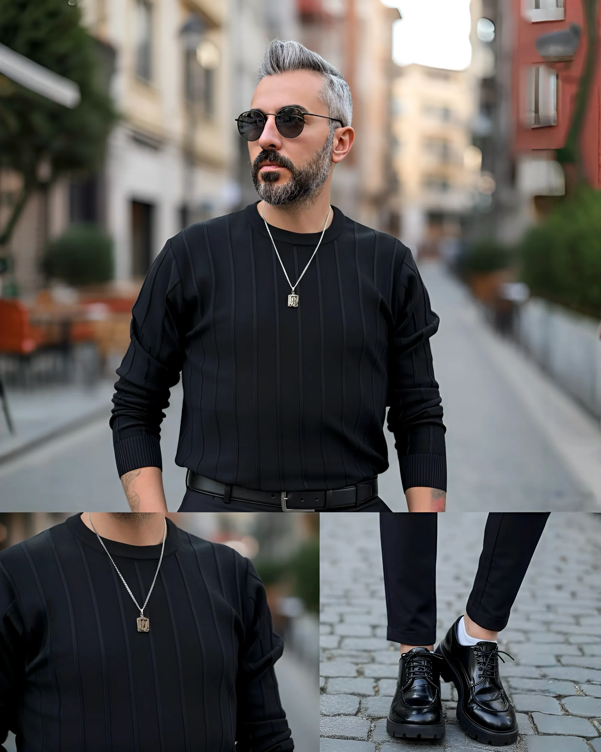 La Forma Fitil Dokulu Bisiklet Yaka Erkek Triko Kazak