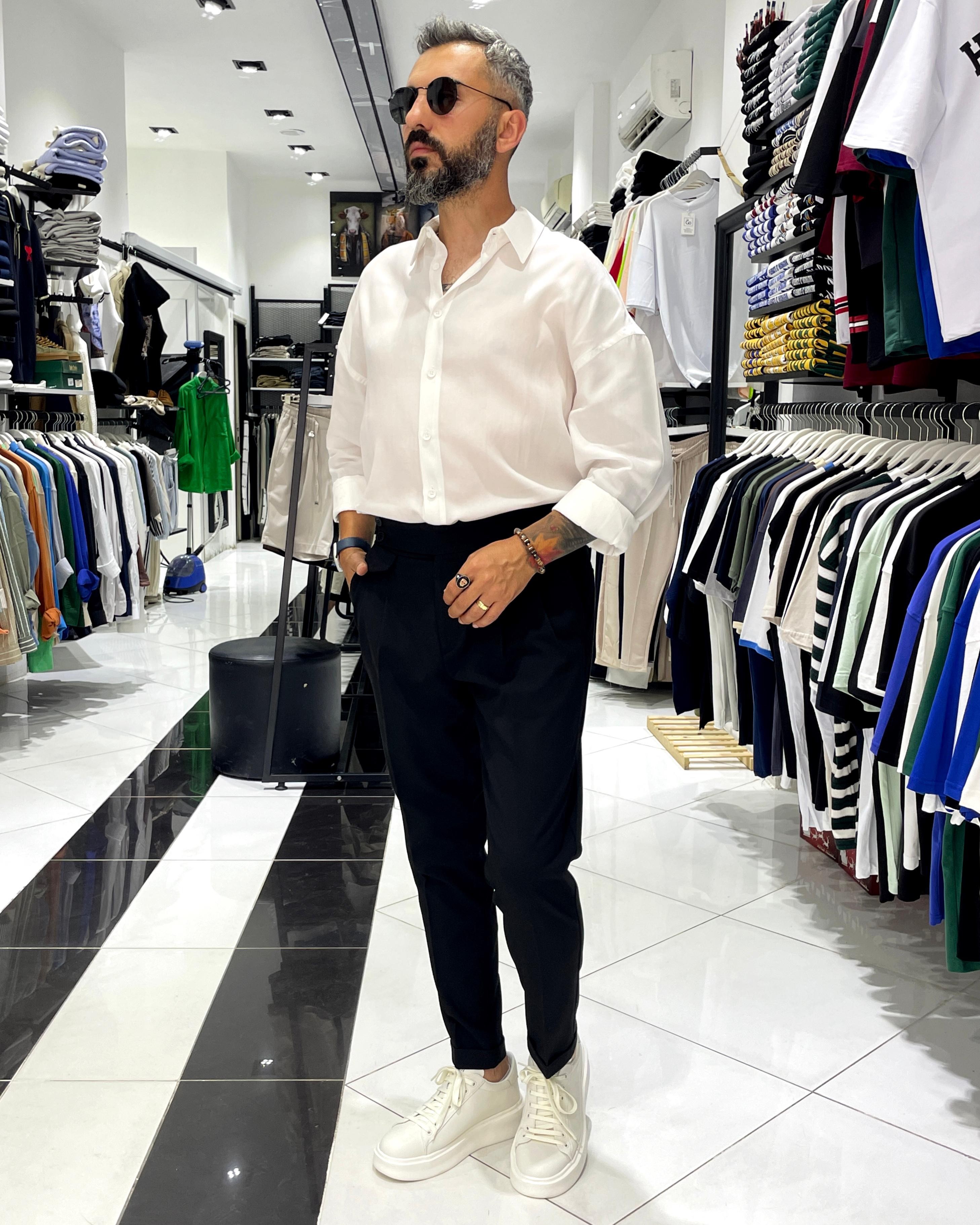 Tensel Kumaş Ekstra Oversize Erkek Gömlek