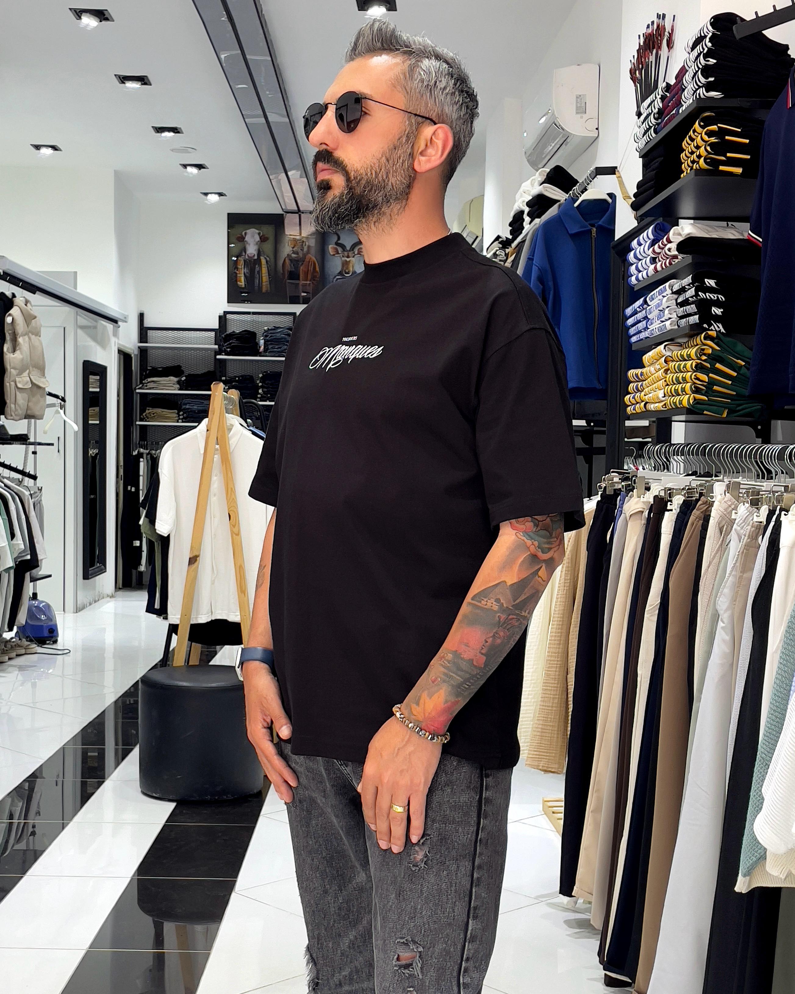 Manques Nakışlı At Figürlü Oversize Erkek T-shirt