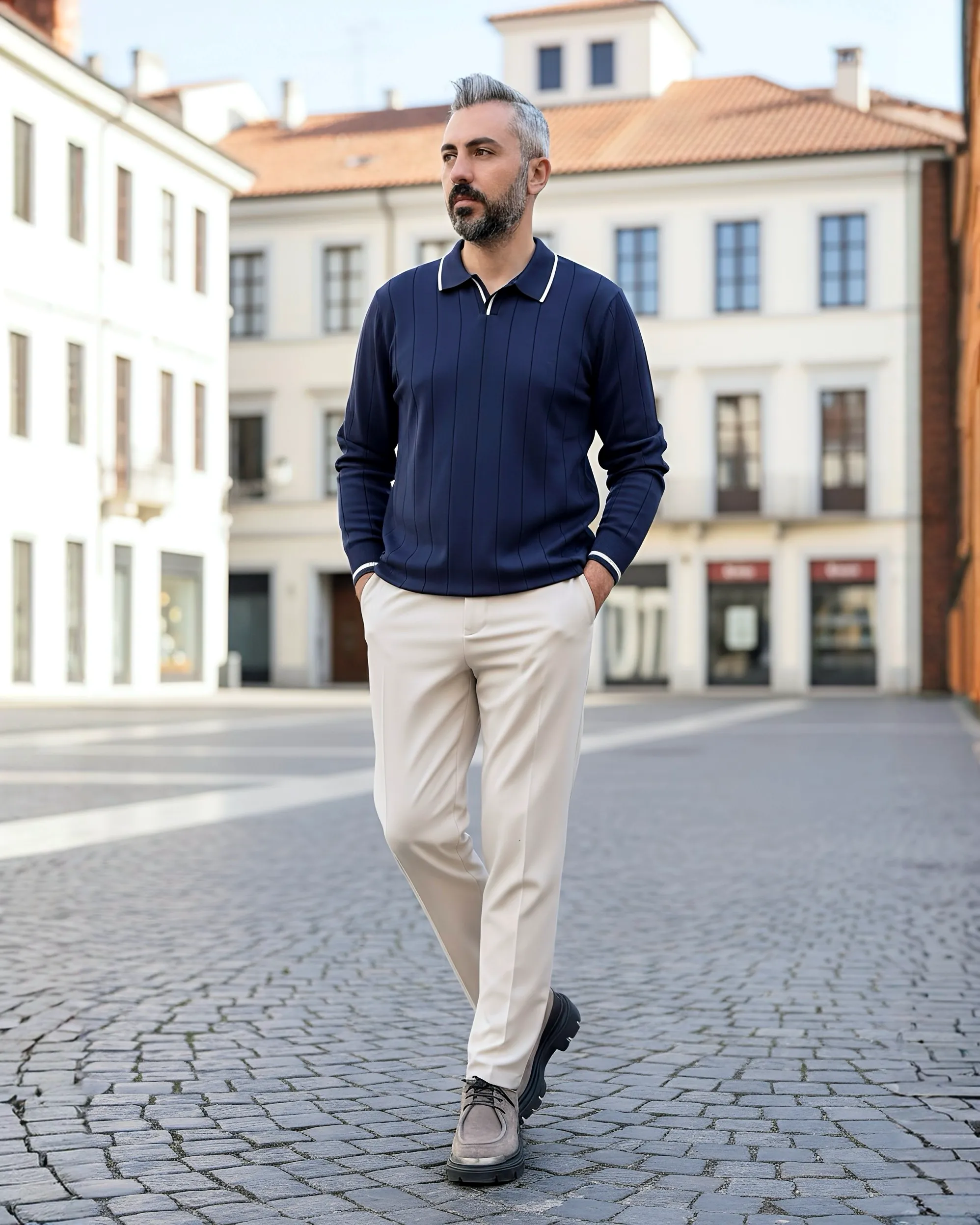 Riviera Line Old Money Erkek Triko Kazak - lacivert