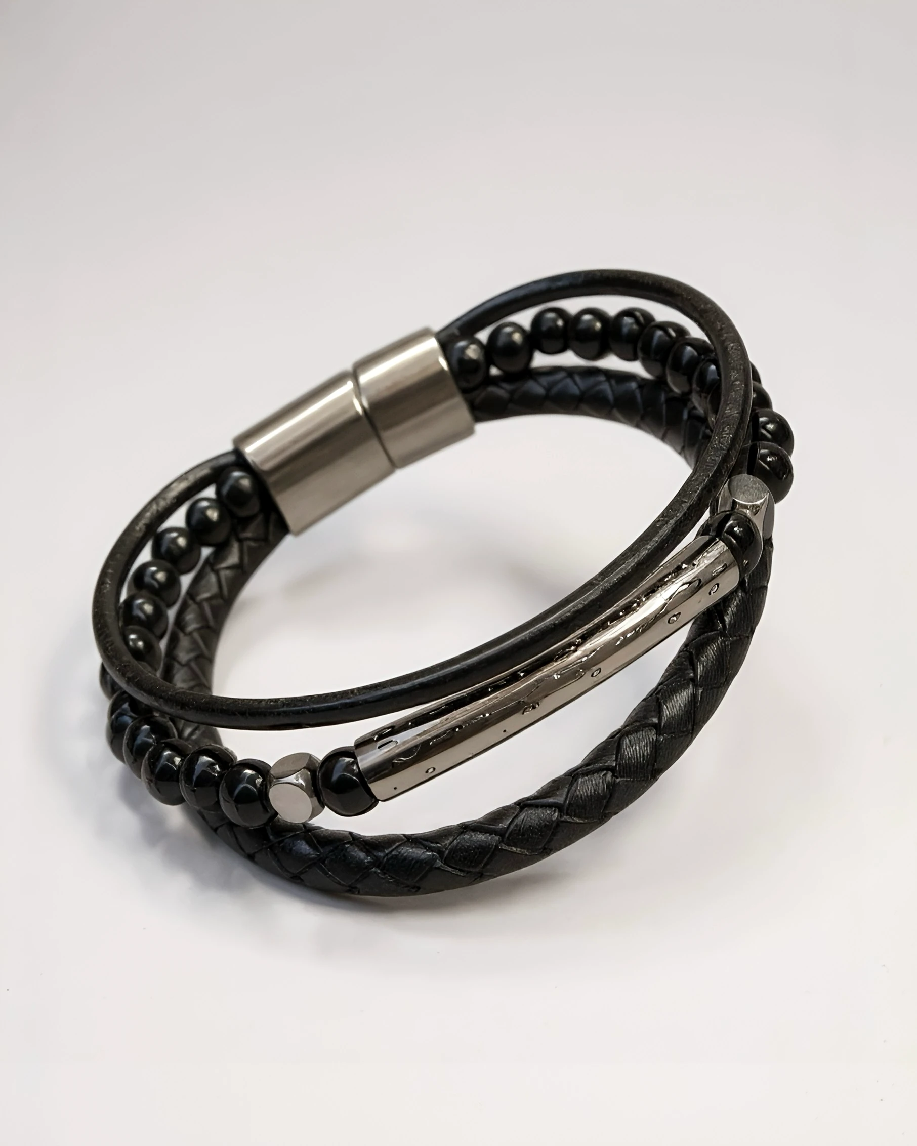 Steel Shadow | Çok Katmanlı Erkek Bileklik