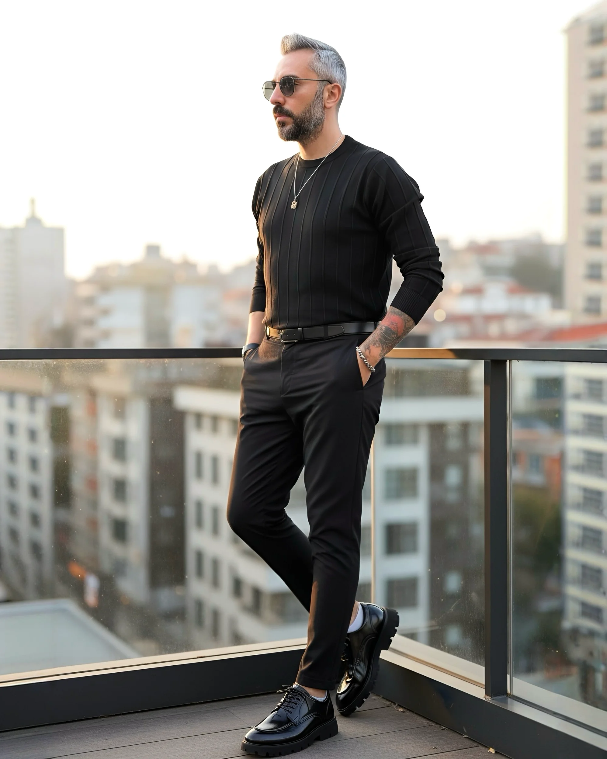 La Forma Fitil Dokulu Bisiklet Yaka Erkek Triko Kazak