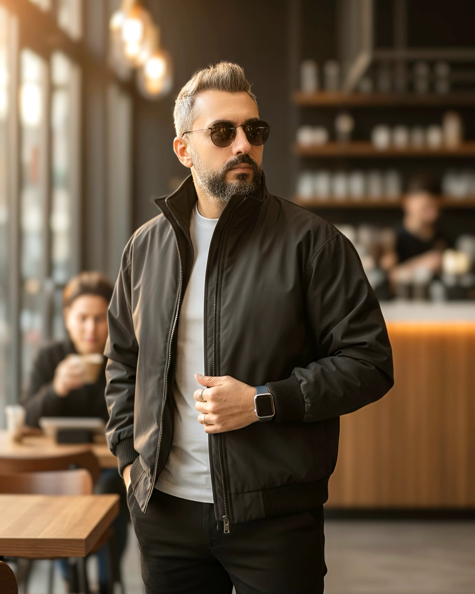 Oversize Fermuarlı Erkek Bomber Mont