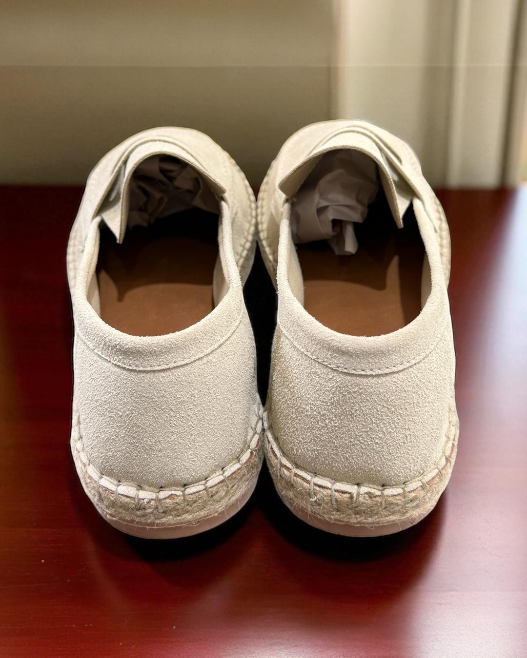 Men's Espadrilles with Straw Sole Detail - Beige
