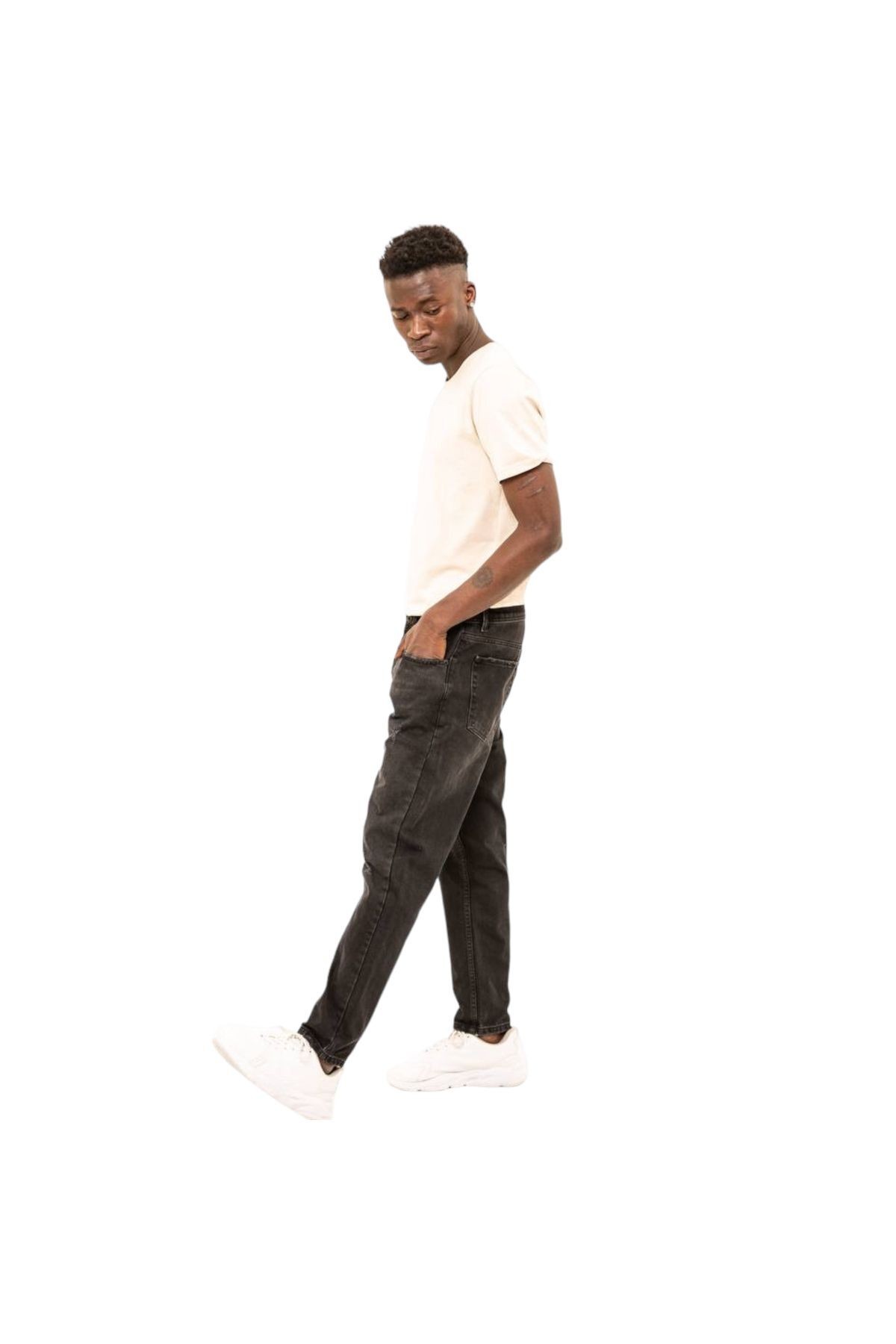 Anthracite Black Carrot Fit Jeans