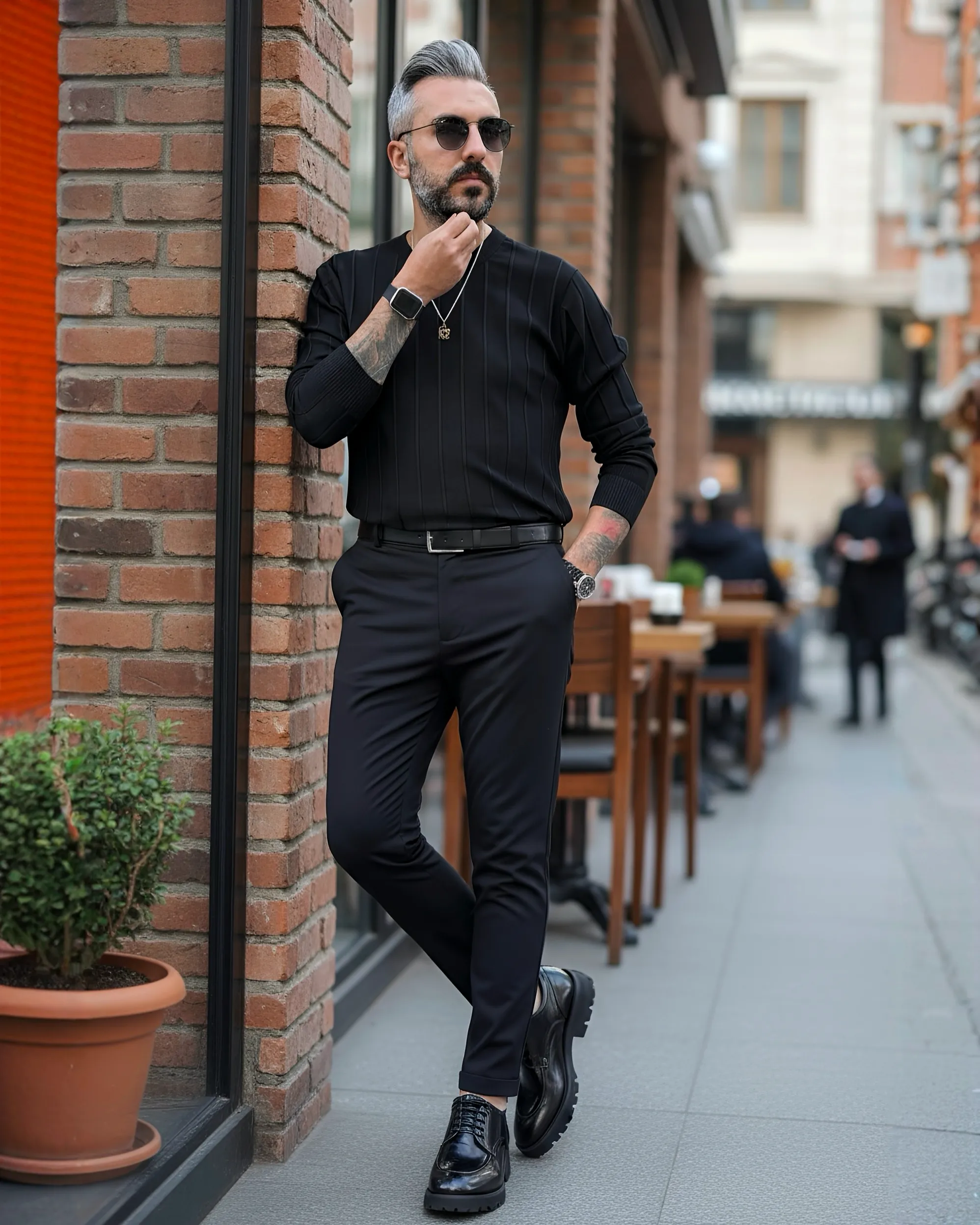 La Forma Fitil Dokulu Bisiklet Yaka Erkek Triko Kazak