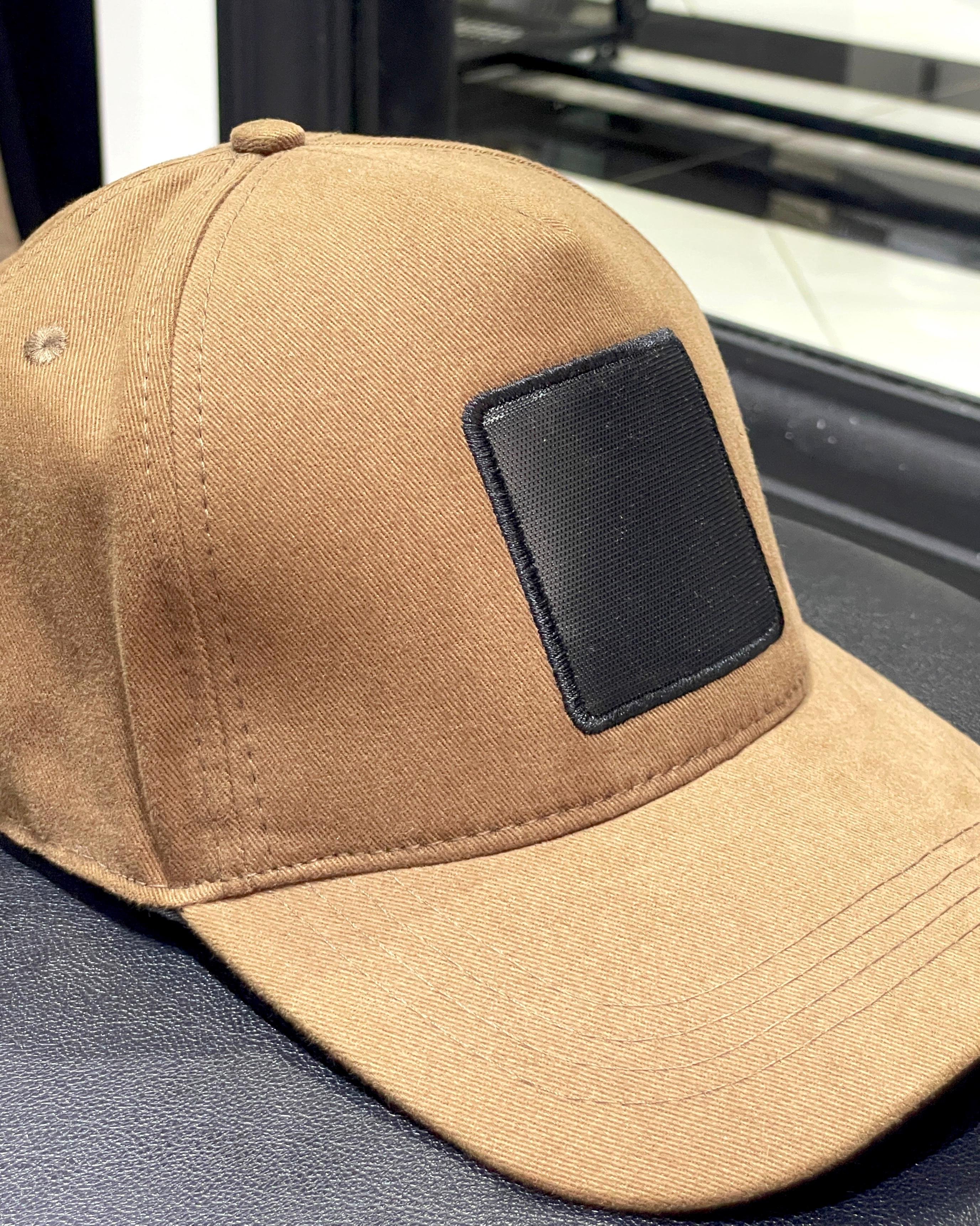 Değiştirilebilir Kare Patchli Unisex Şapka - Koyu Kahve