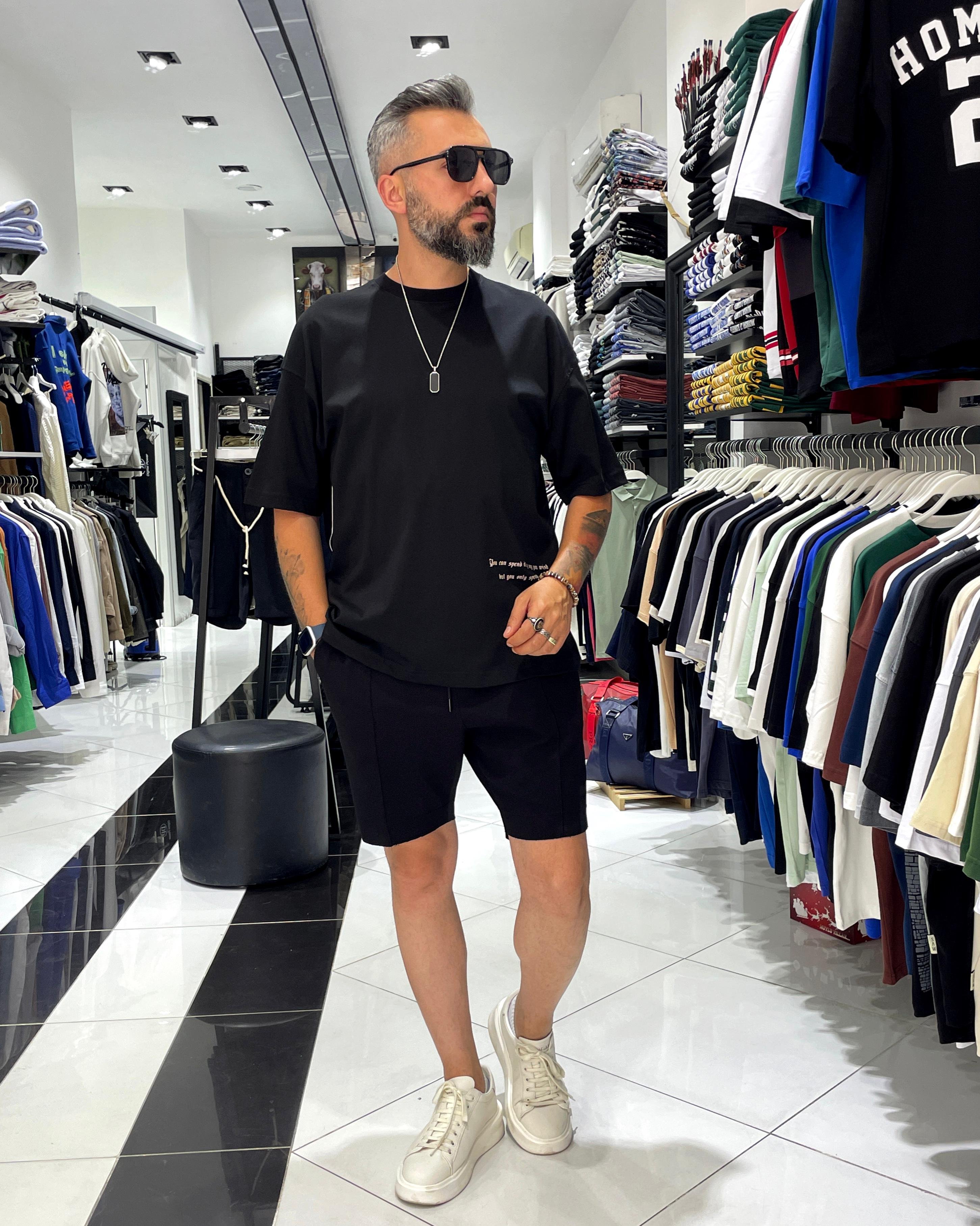Antik Kumaş Sırt Baskılı Oversize Erkek T-Shirt