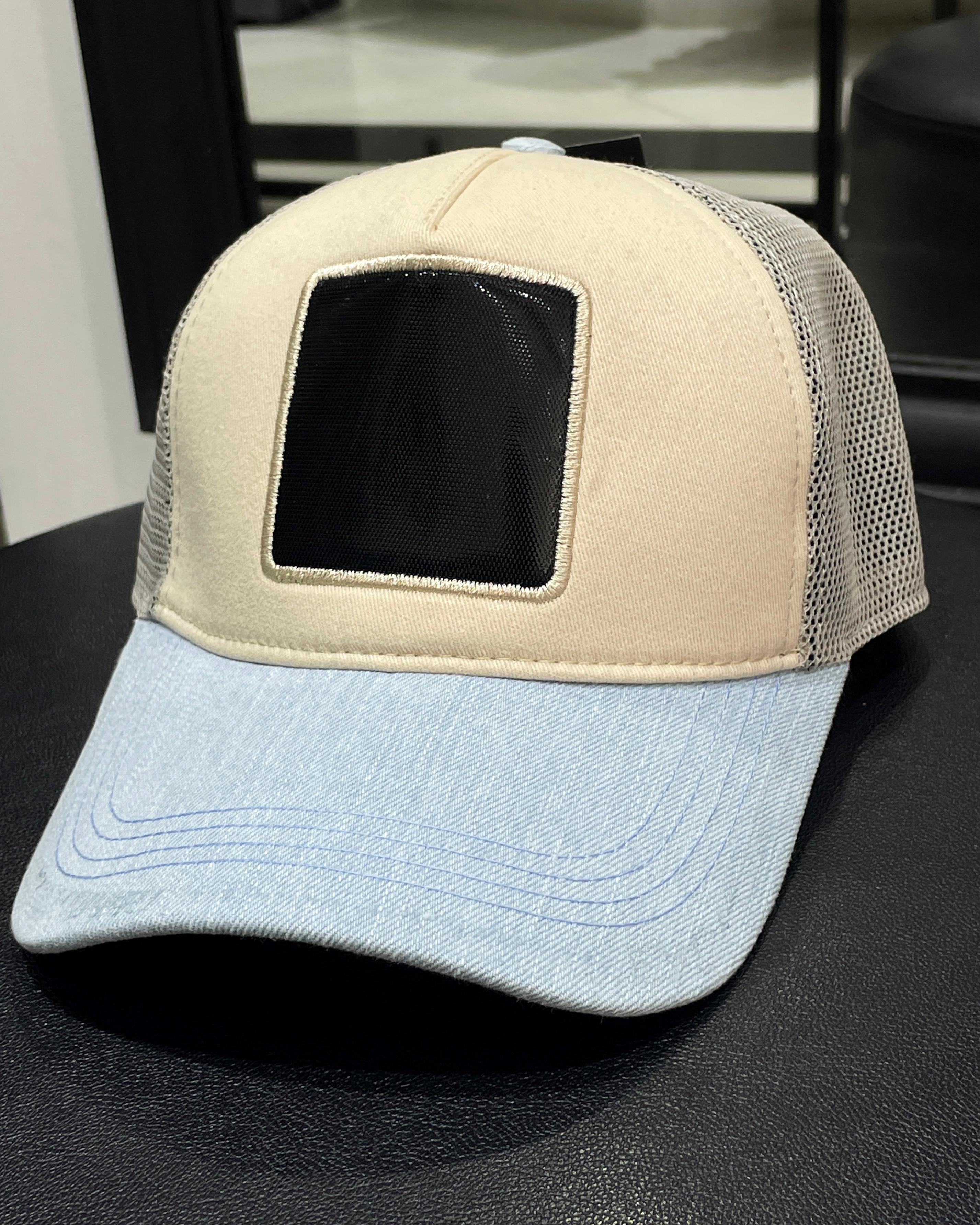 Değiştirilebilir Kare Patchli Unisex Şapka - Bebe Mavisi