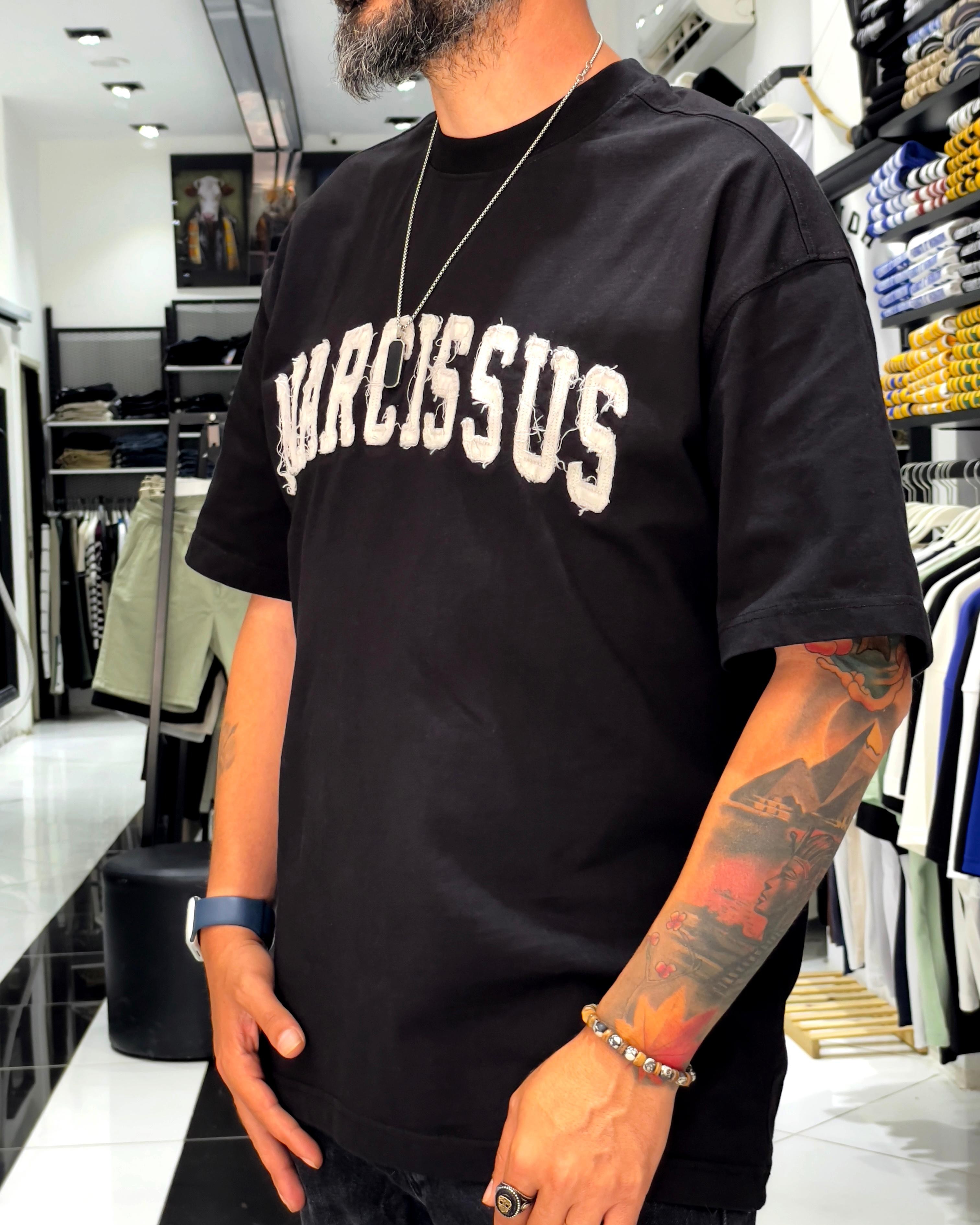 Narcissus Nakışlı Oversize Erkek T-Shirt
