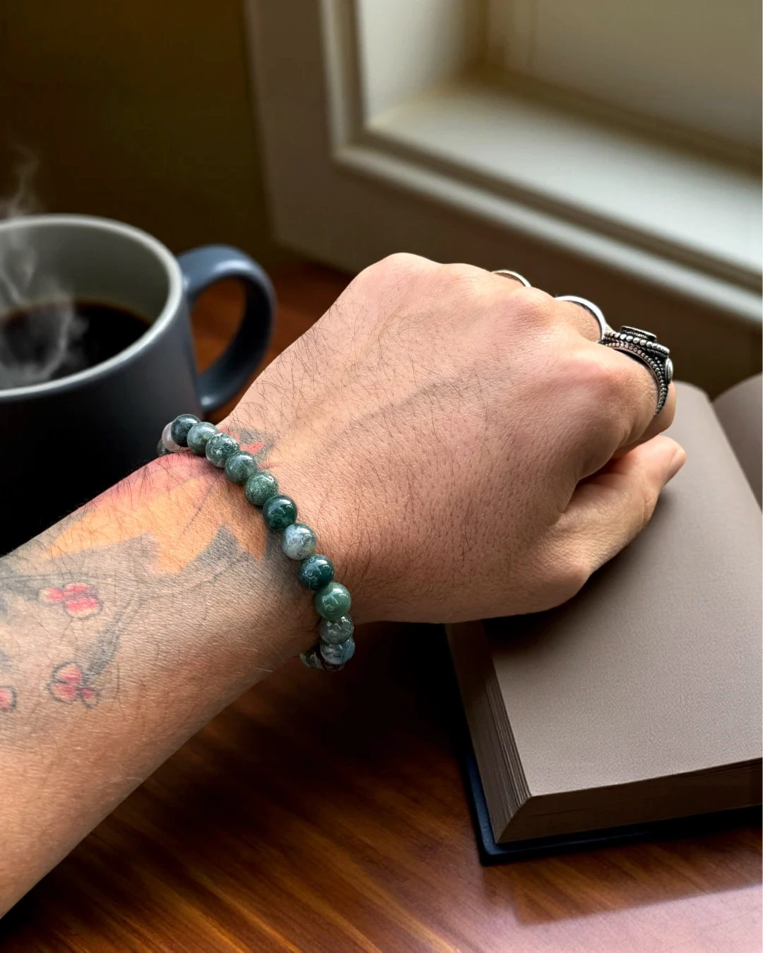 Emerald Peak – Premium Doğal Taş Erkek Bileklik