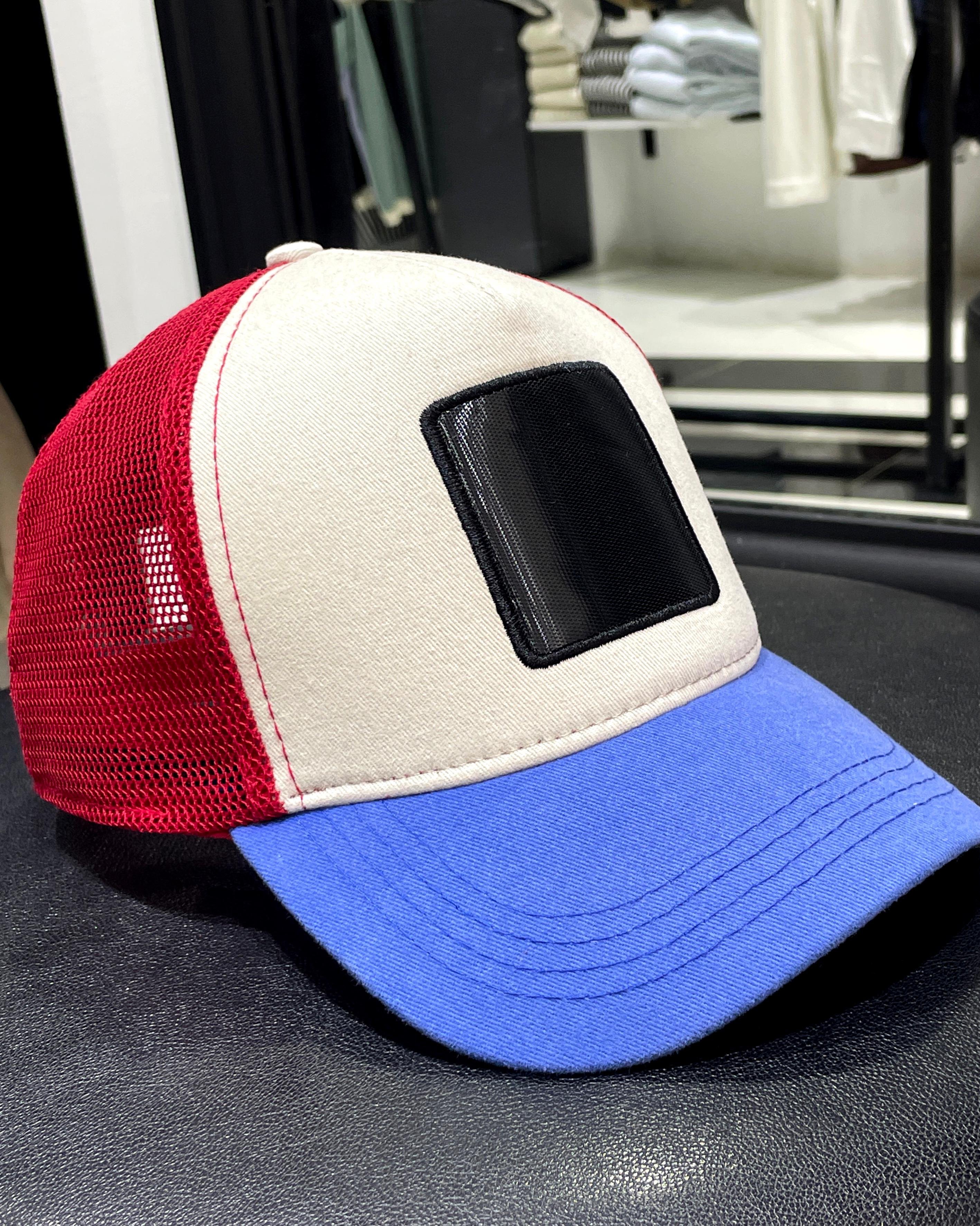 Değiştirilebilir Kare Patchli Unisex Şapka - çok renkli
