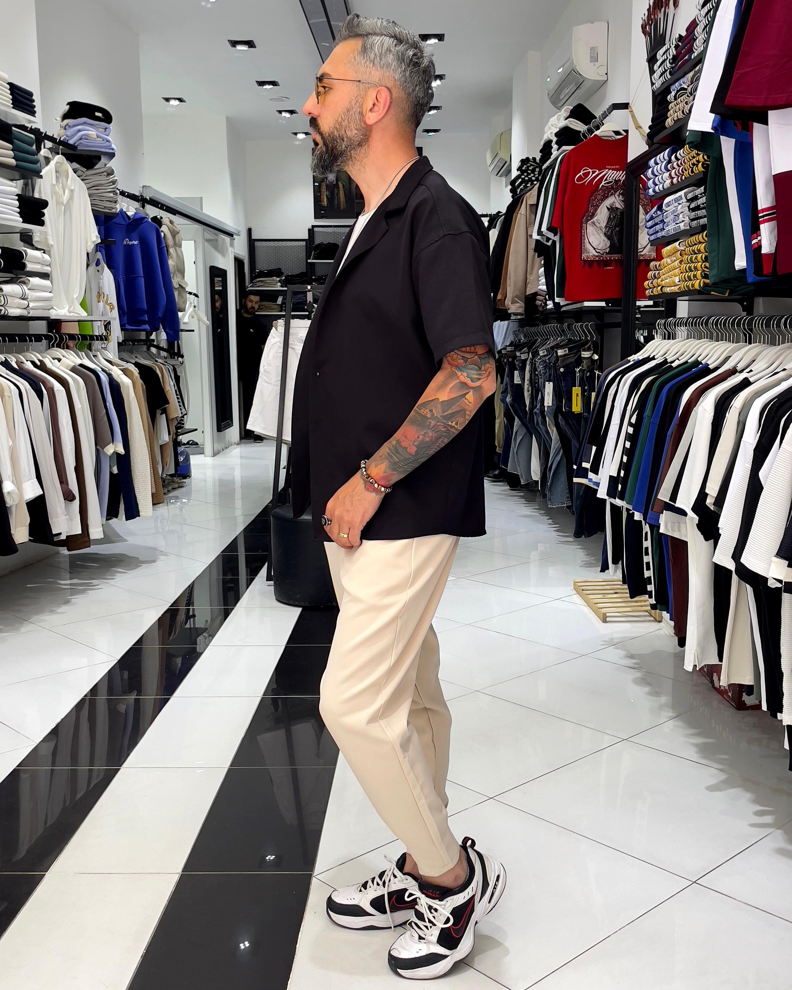 Zippered Jogger Pants Gray - Cream
