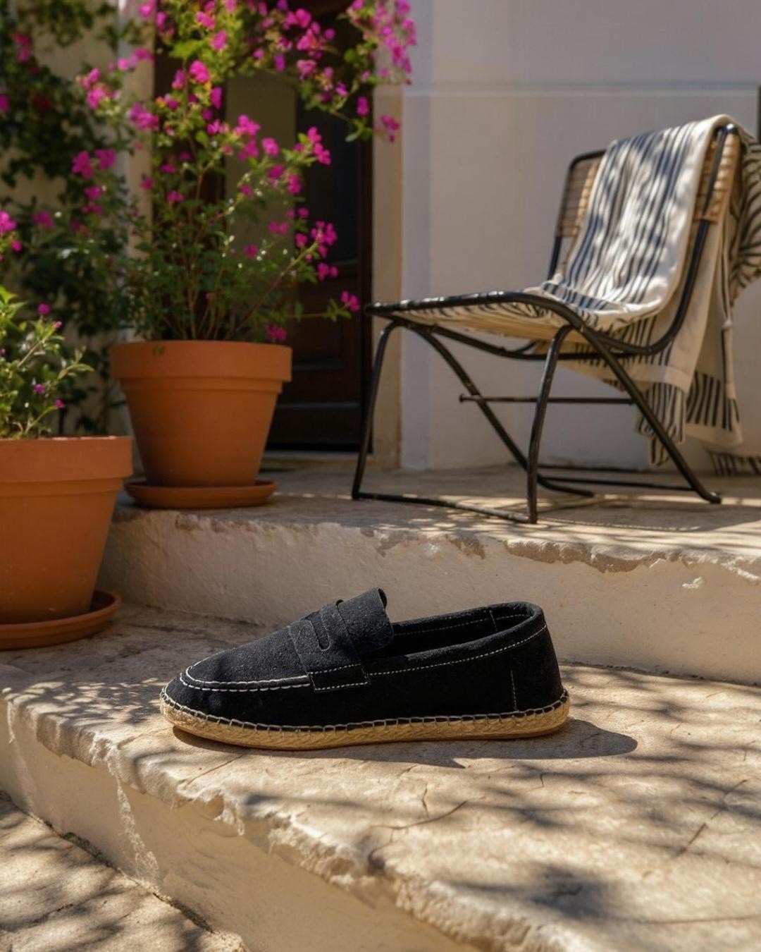  Hasır Tabanlı Detaylı Erkek Espadril