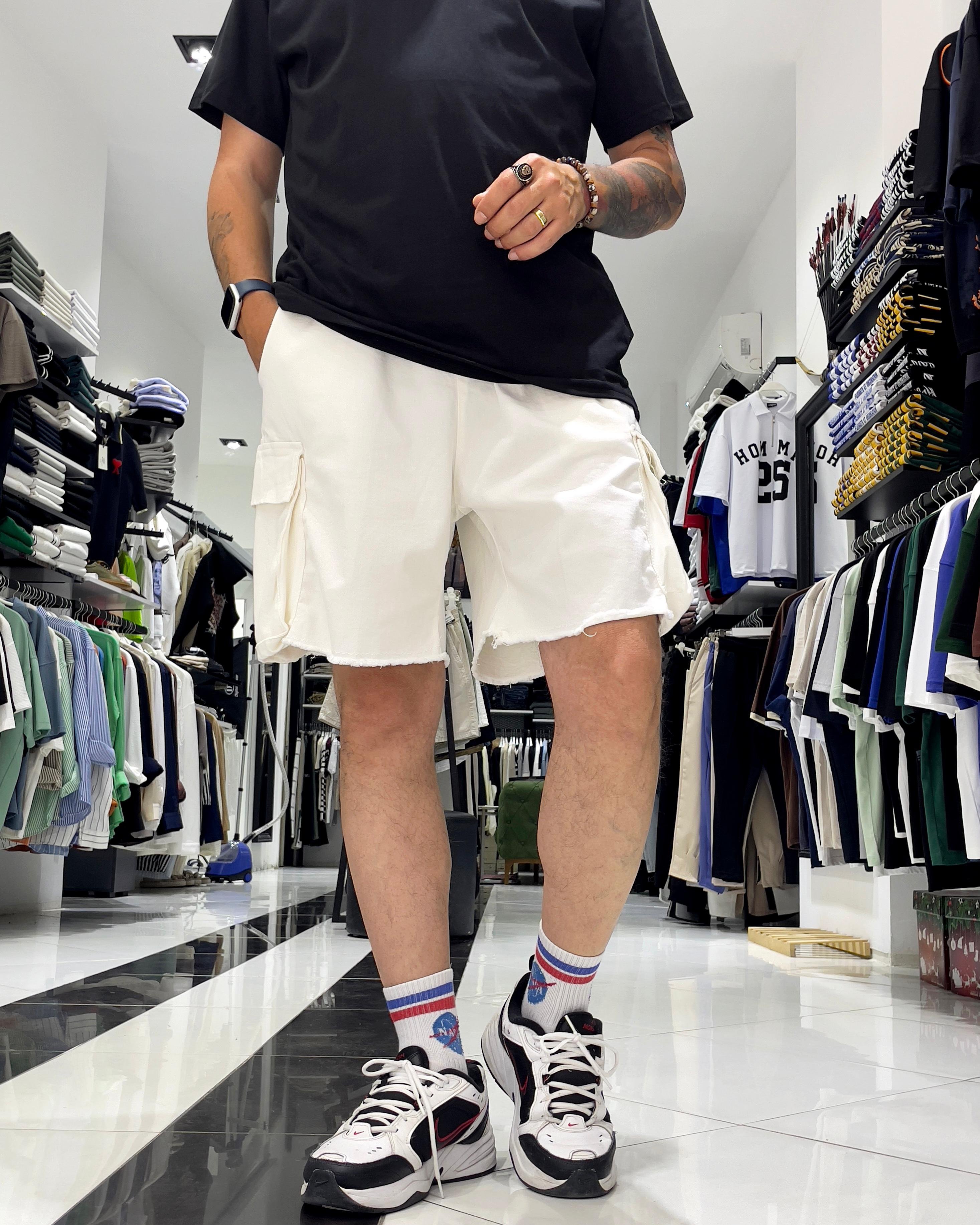 Baggy Fit Organik Denim Erkek Kargo Şort – Higo Man