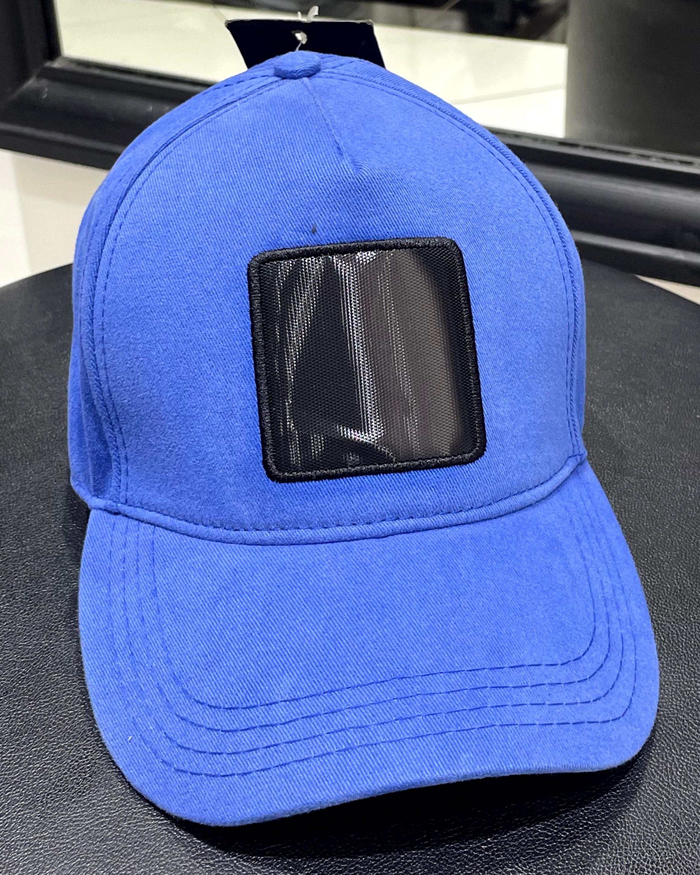 Değiştirilebilir Kare Patchli Unisex Şapka - mavi