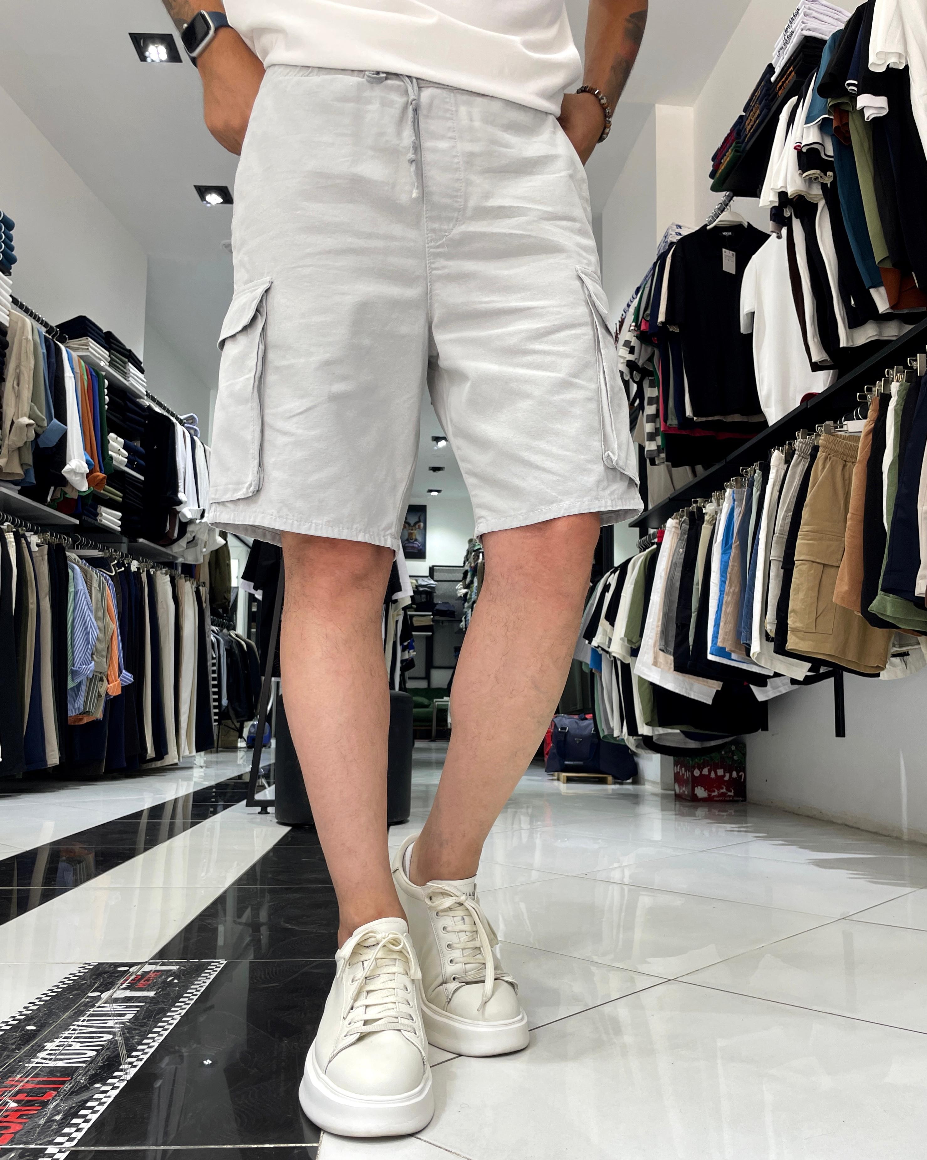 Relax fit Men's Cargo Shorts - Grey