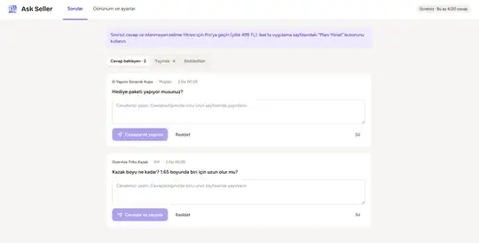 Ask Seller ekran görüntüsü 2