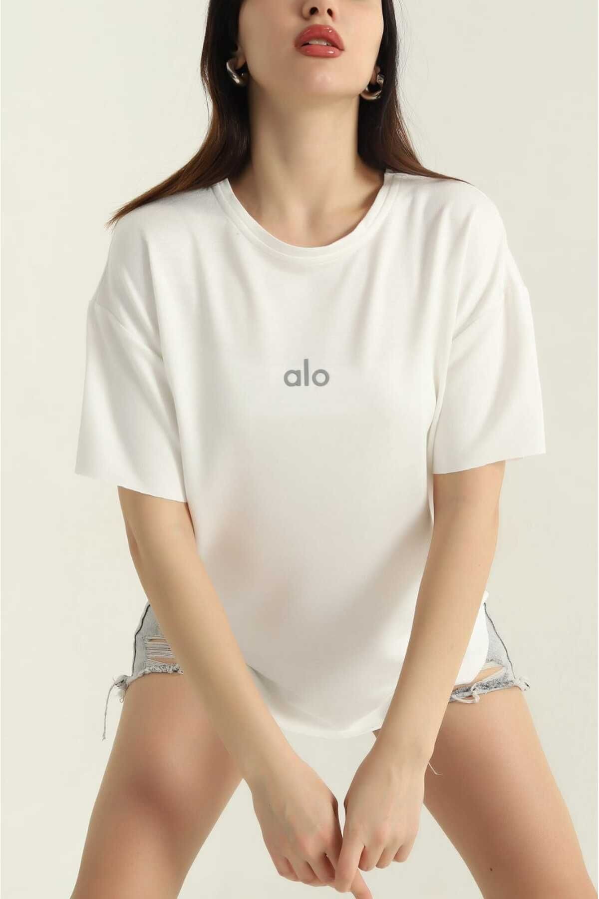 Oversize Kısa Kollu Kadın T-Shirt-Al@
