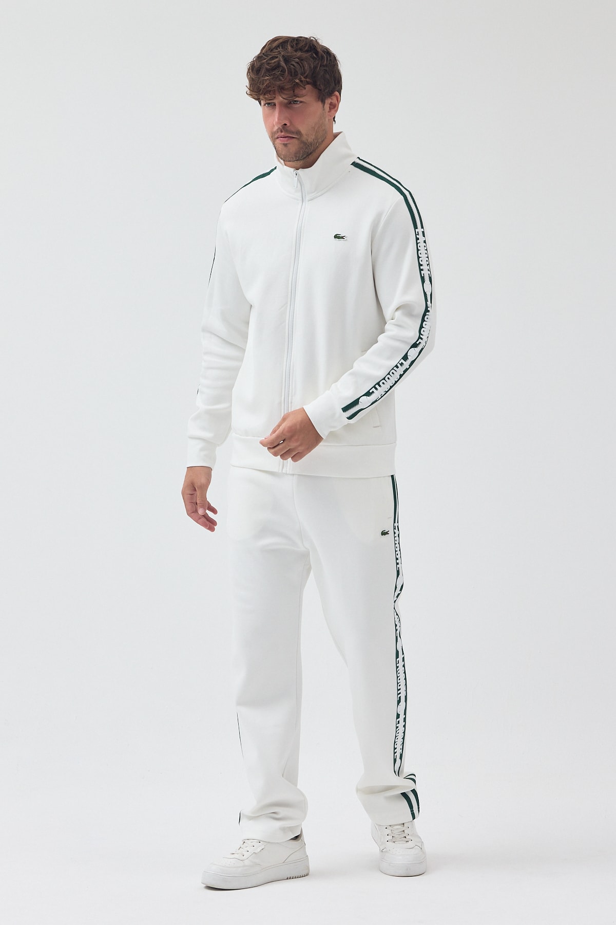 Lacoste Şeritli Eşofman Takım 26 - Kamuflaj/gray