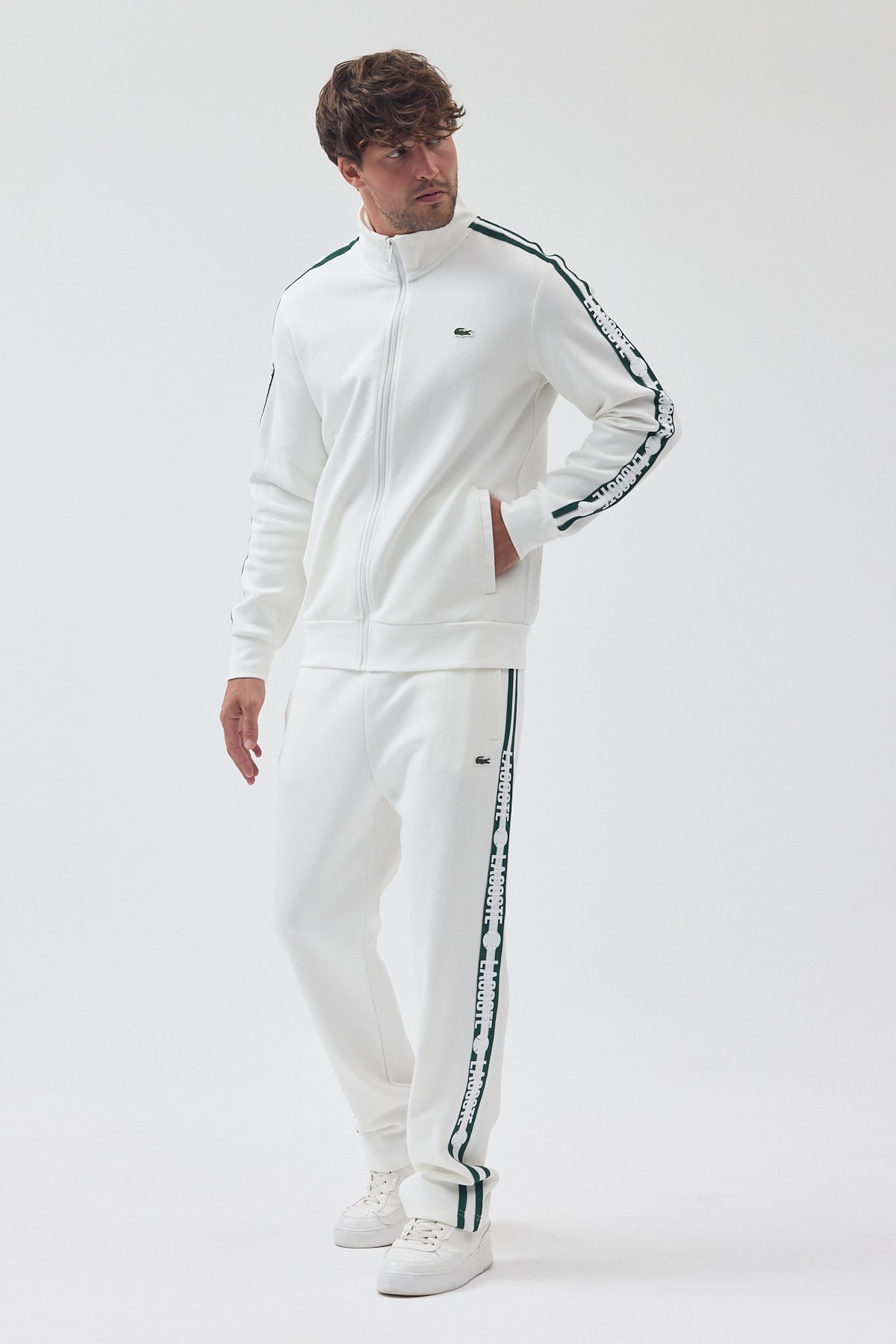 Lacoste Şeritli Eşofman Takım 26 - Kamuflaj/gray
