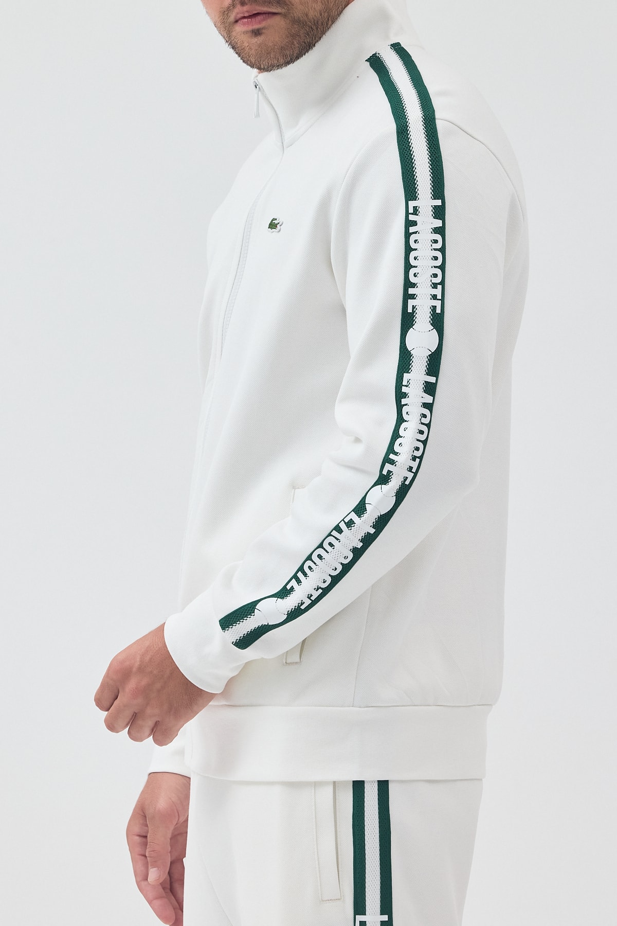 Lacoste Şeritli Eşofman Takım 26 - Kamuflaj/gray