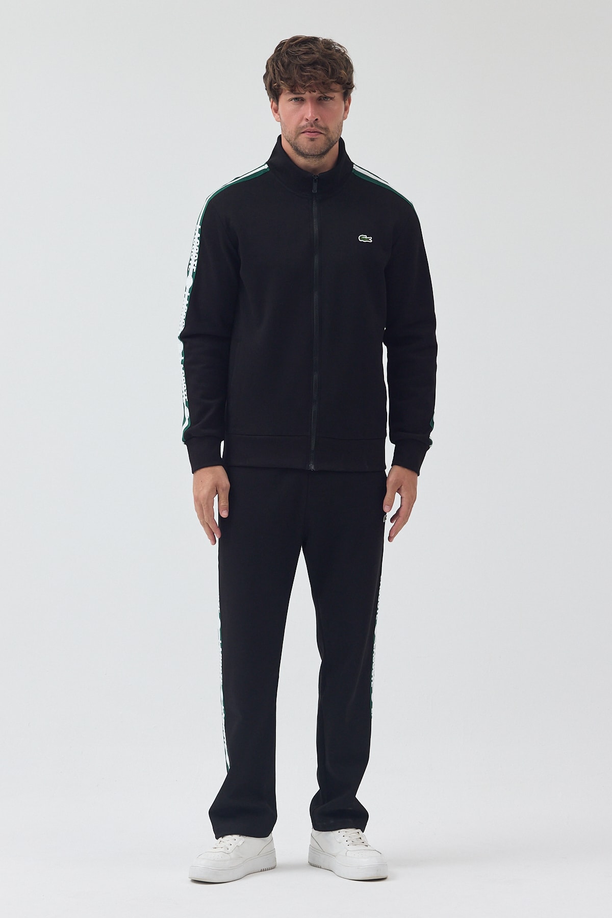 Lacoste Şeritli Eşofman Takım 26 - Açık mavi/beyaz