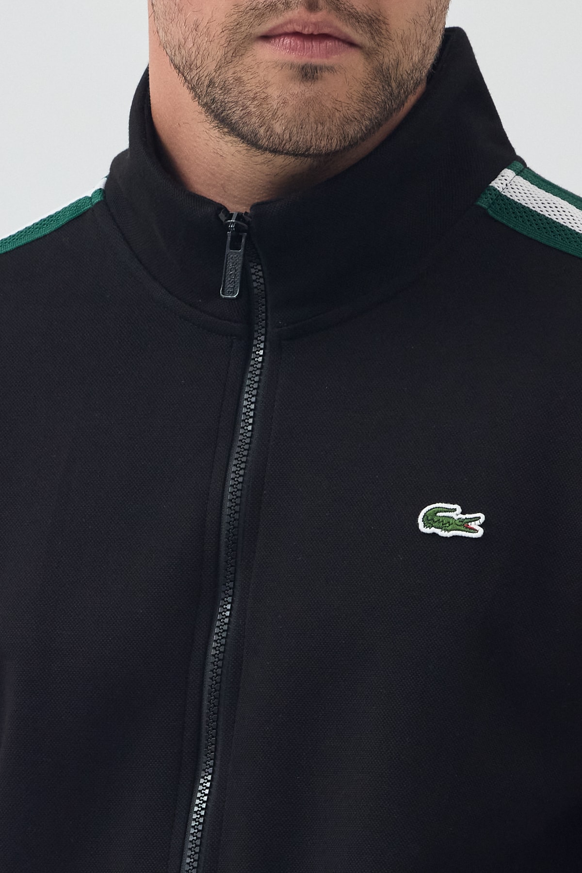Lacoste Şeritli Eşofman Takım 26 - Açık mavi/beyaz