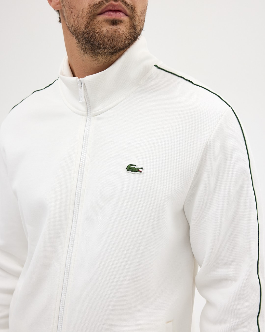 Lacoste Biyeli Eşofman Takım - beyaz/siyah