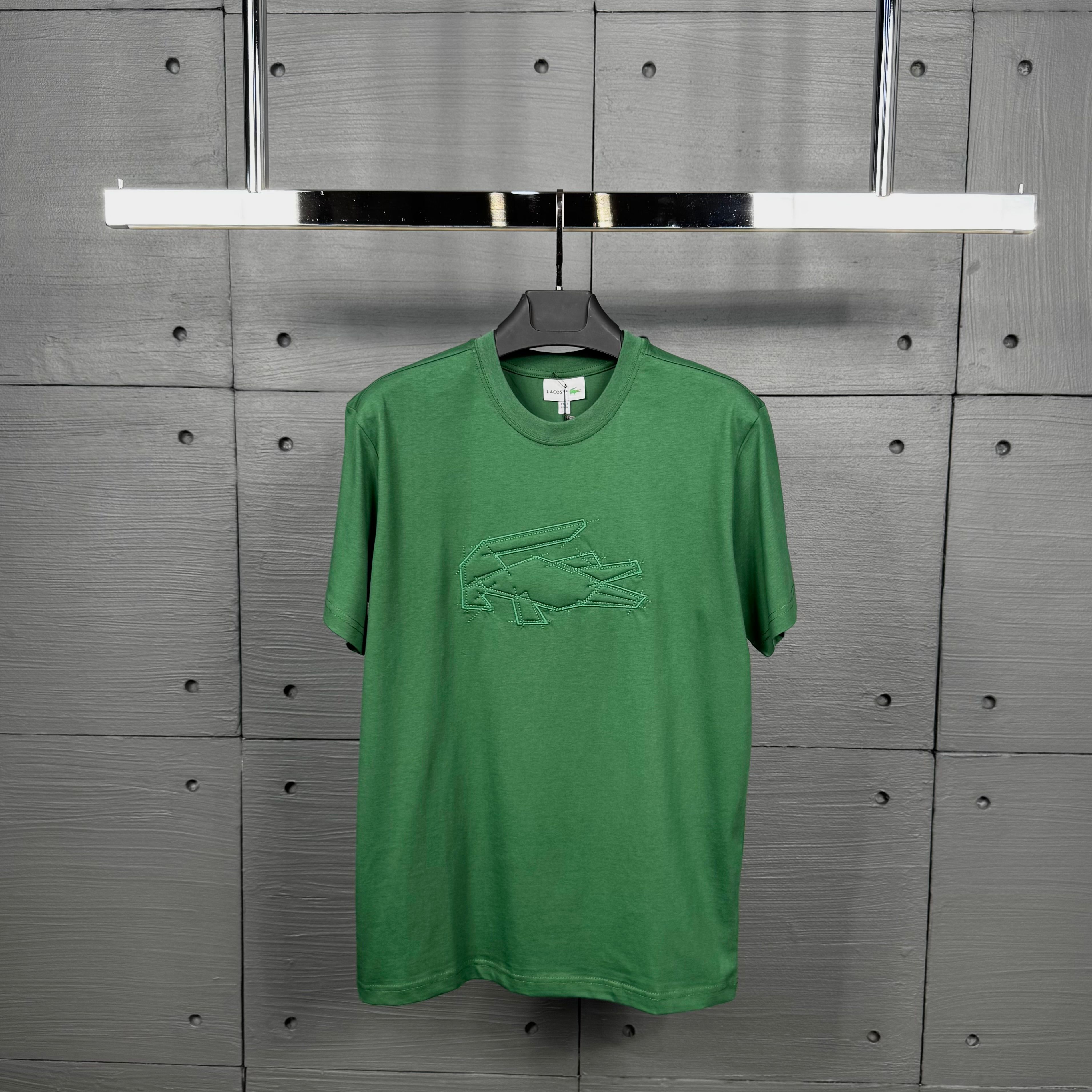 LACOSTE Oversize Fit Bisiklet Yaka Baskılı T-Shirt