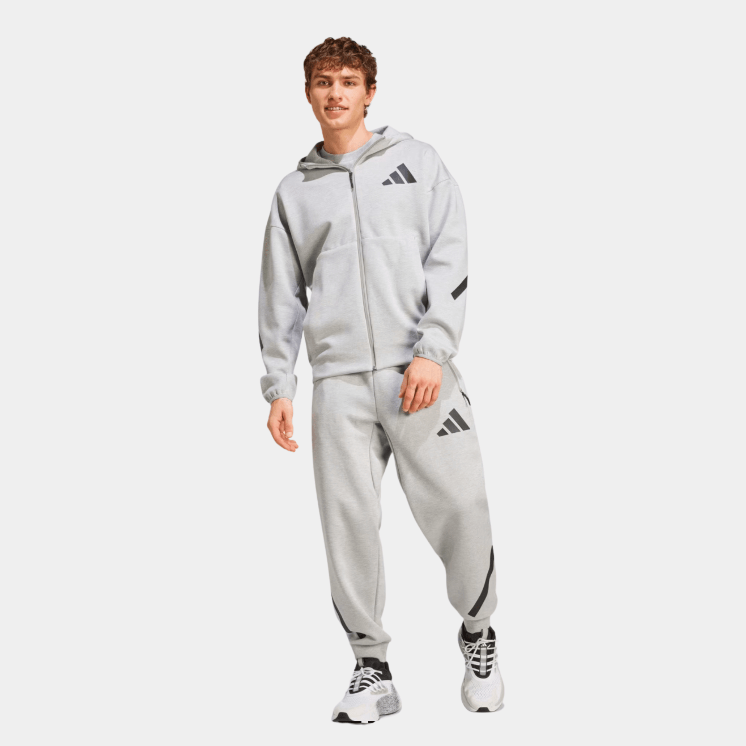 ZNE Full Zip Hoodie & Joggers Set - Medium Grey Heather/Core Black