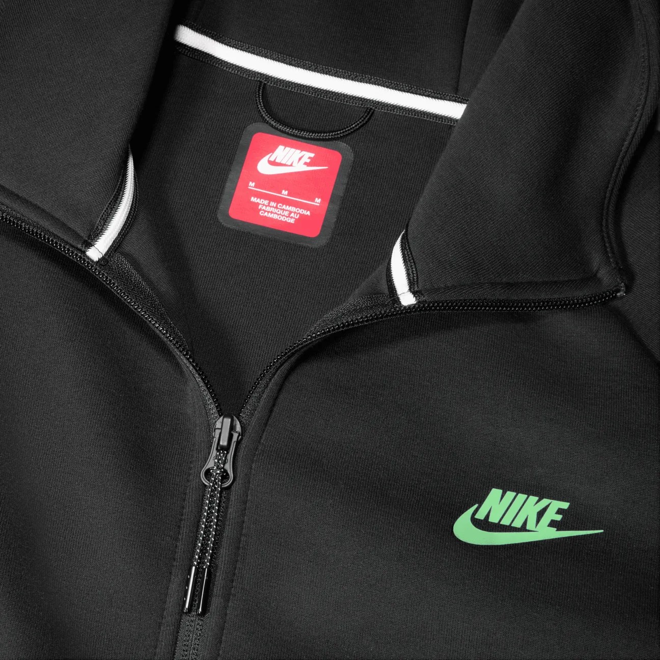 SS'25 Tech Full-Zip Windrunner Hoodie - Black/Anthracite/Green Strike