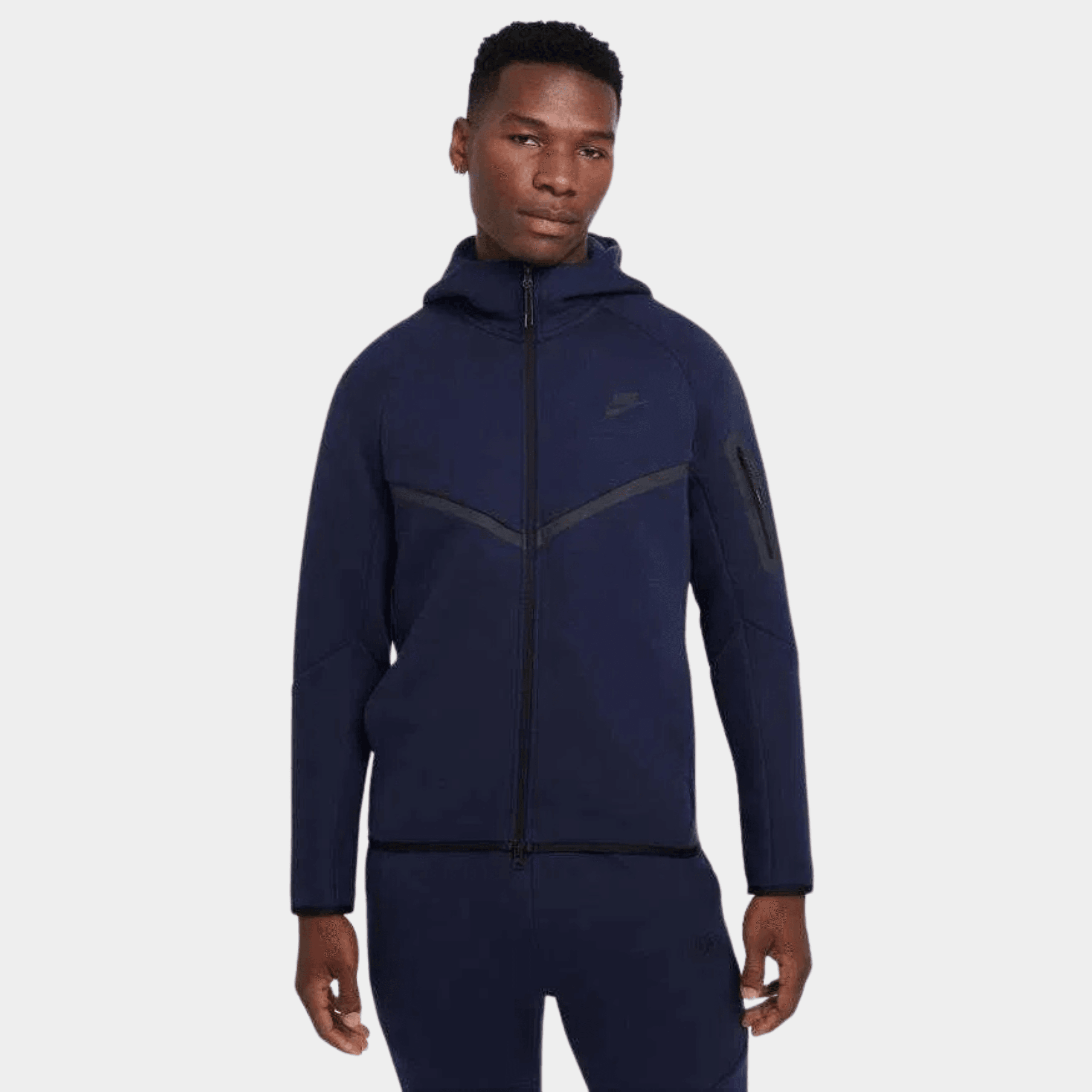 SS'25 Tech Full-Zip Windrunner Hoodie - Navy Blue/Black