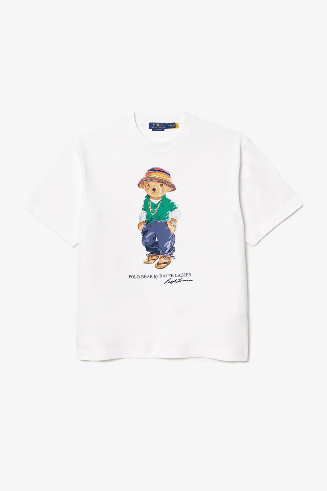 Bear-print T-shirt - Beyaz