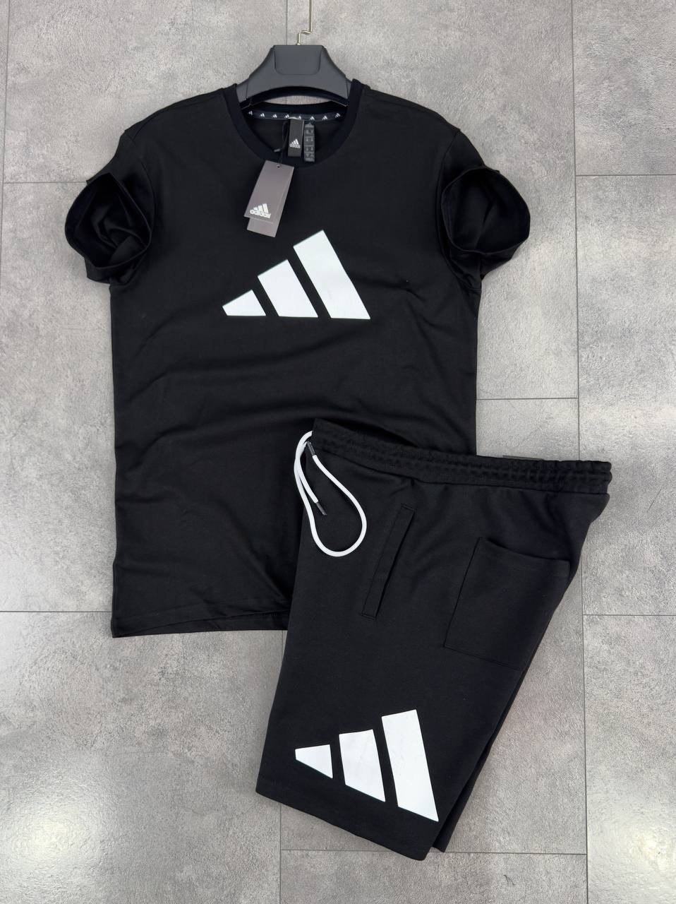 Motion Flex Series T-Shirt & Şort Takımı - Midnight Black/Chalk White