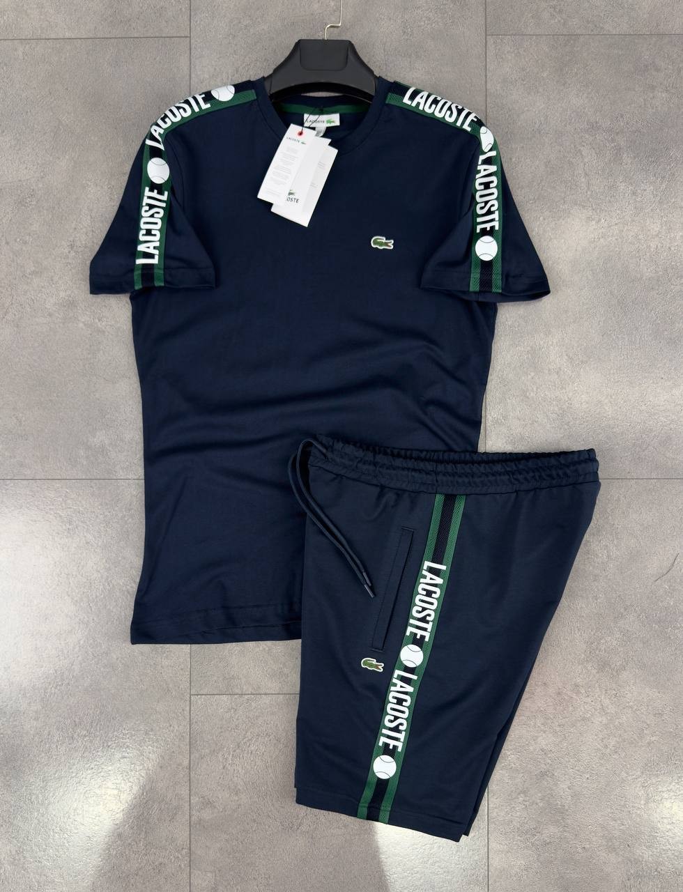 Grand Slam Collection T-Shirt & Şort Takımı - Midnight Navy/Green Court Tape