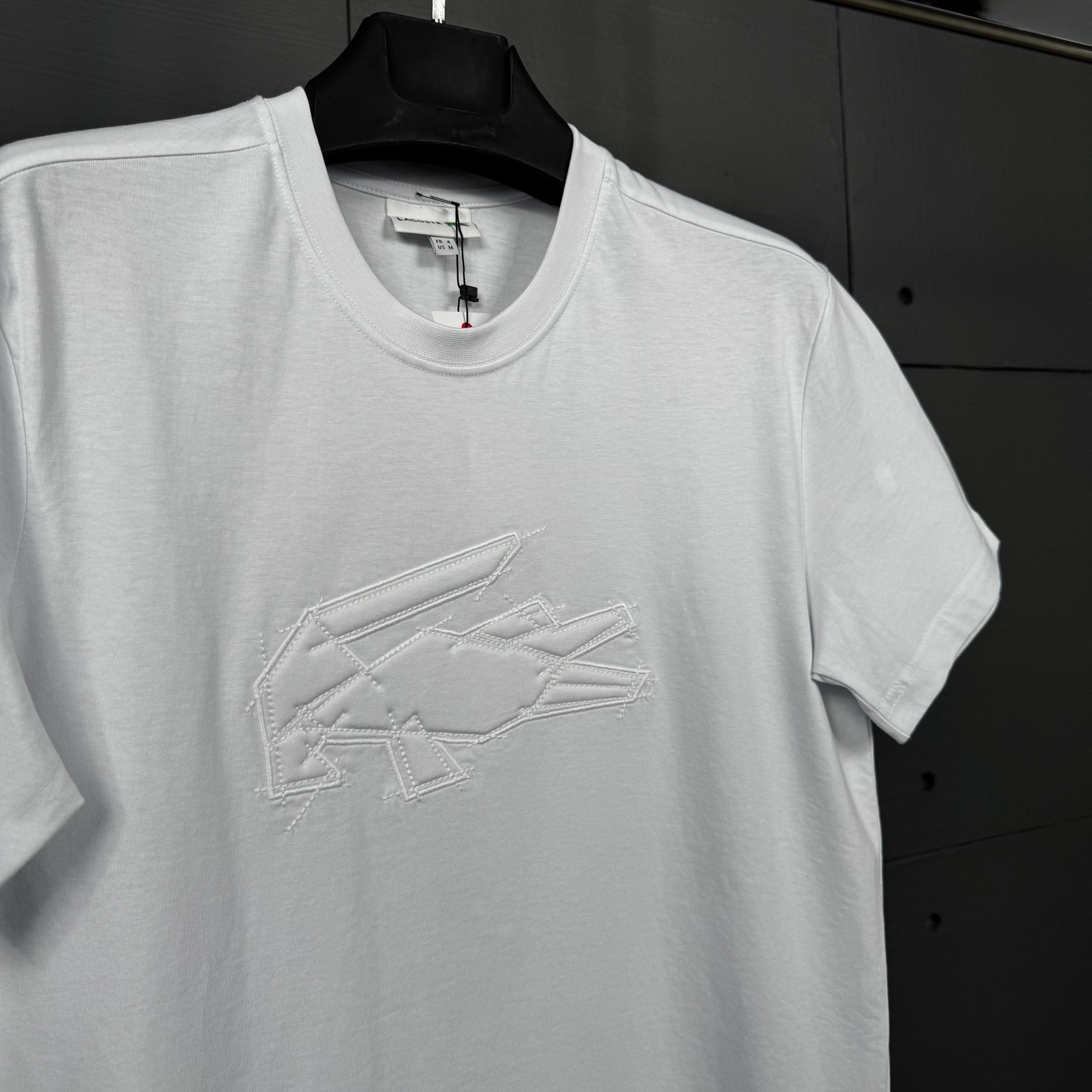 LACOSTE Oversize Fit Bisiklet Yaka Baskılı T-Shirt