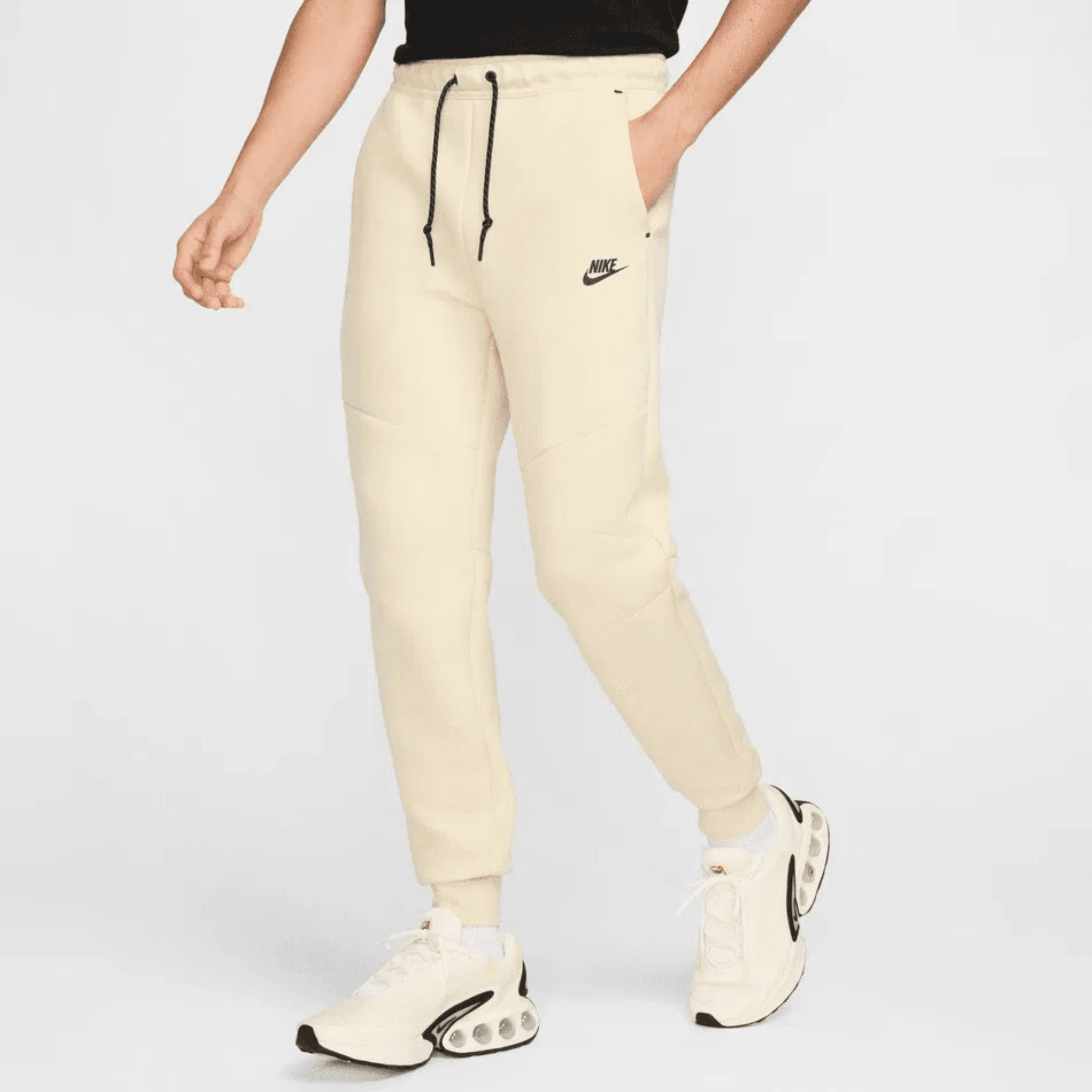 SS'25 Tech Fleece Joggers - Off White/Black