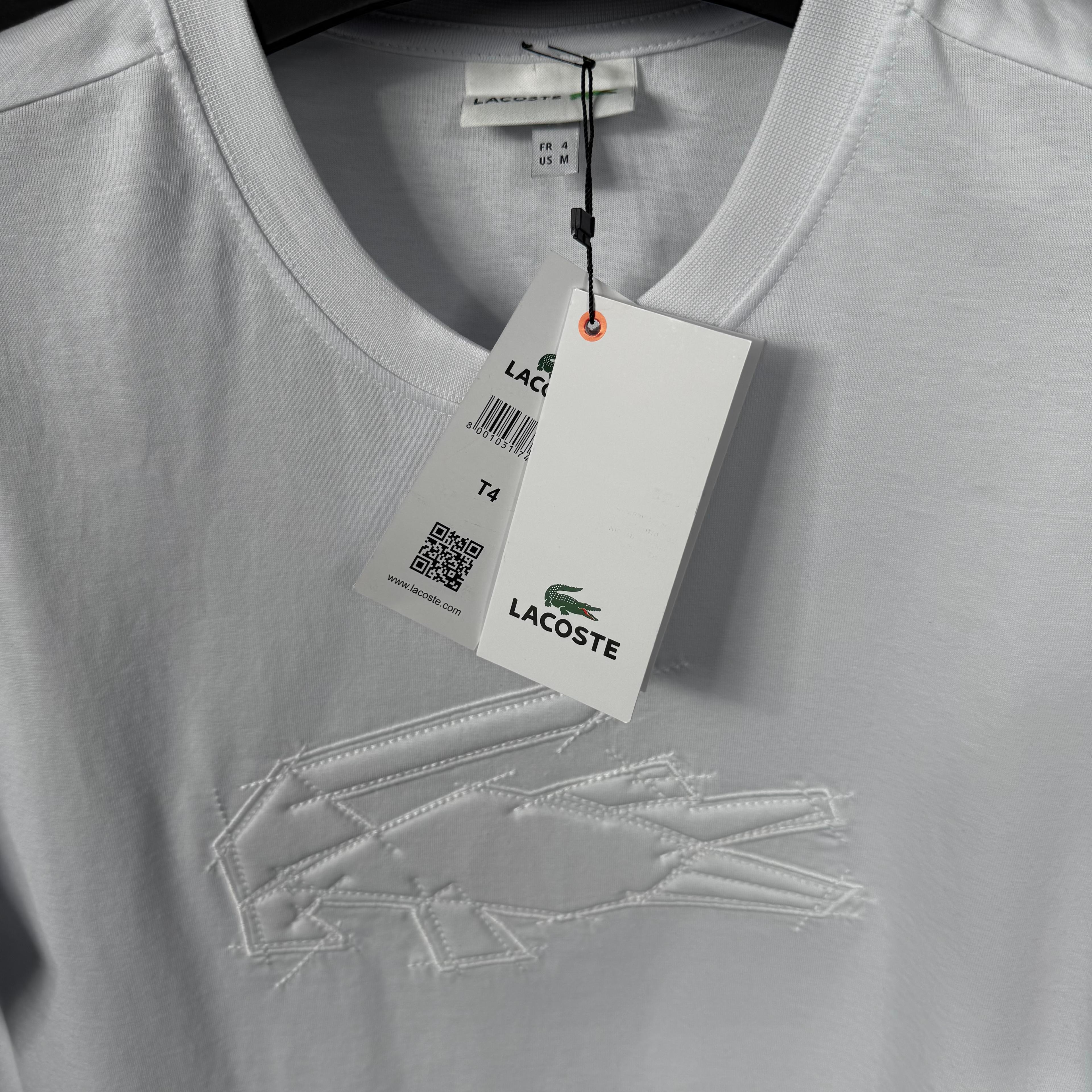 LACOSTE Oversize Fit Bisiklet Yaka Baskılı T-Shirt