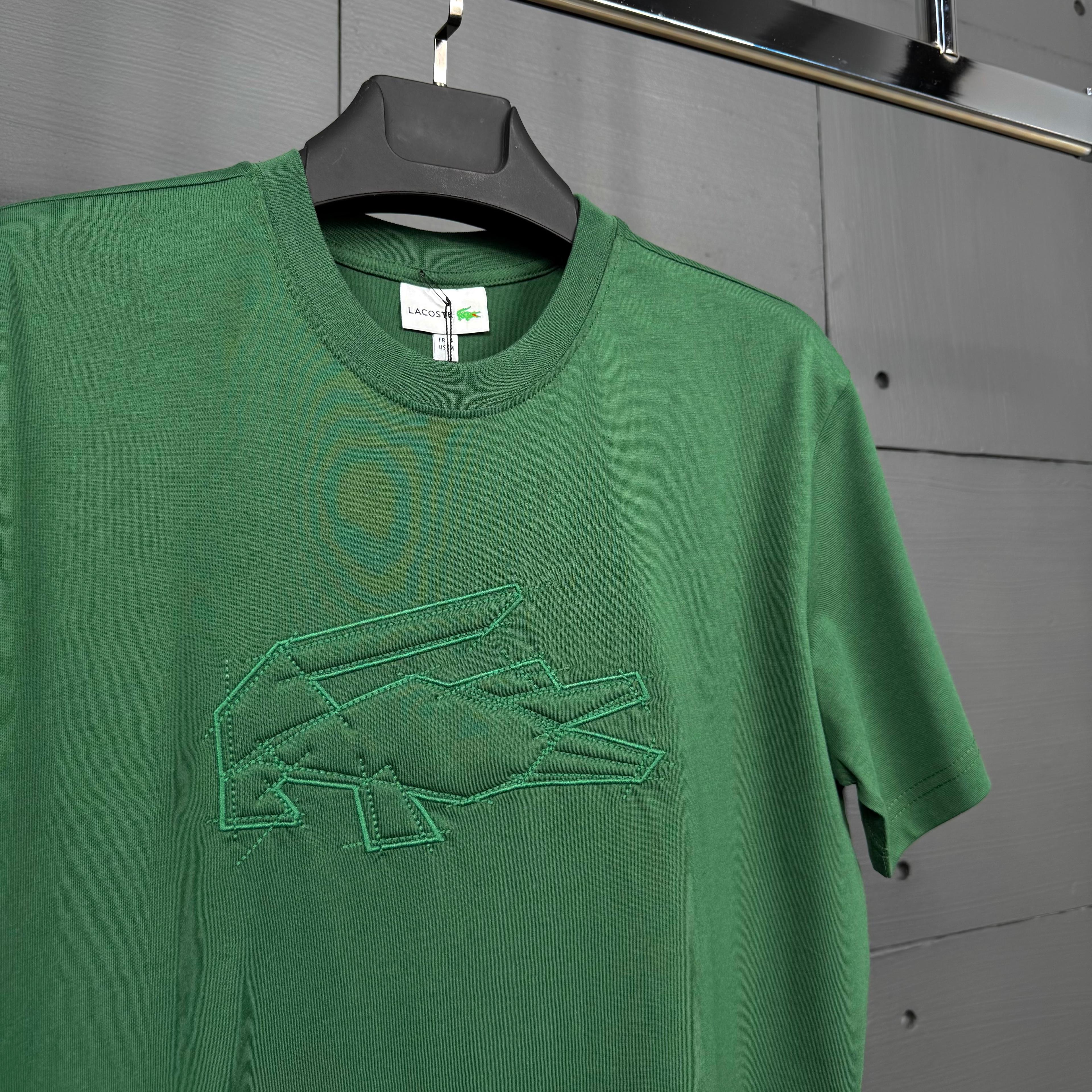 LACOSTE Oversize Fit Bisiklet Yaka Baskılı T-Shirt