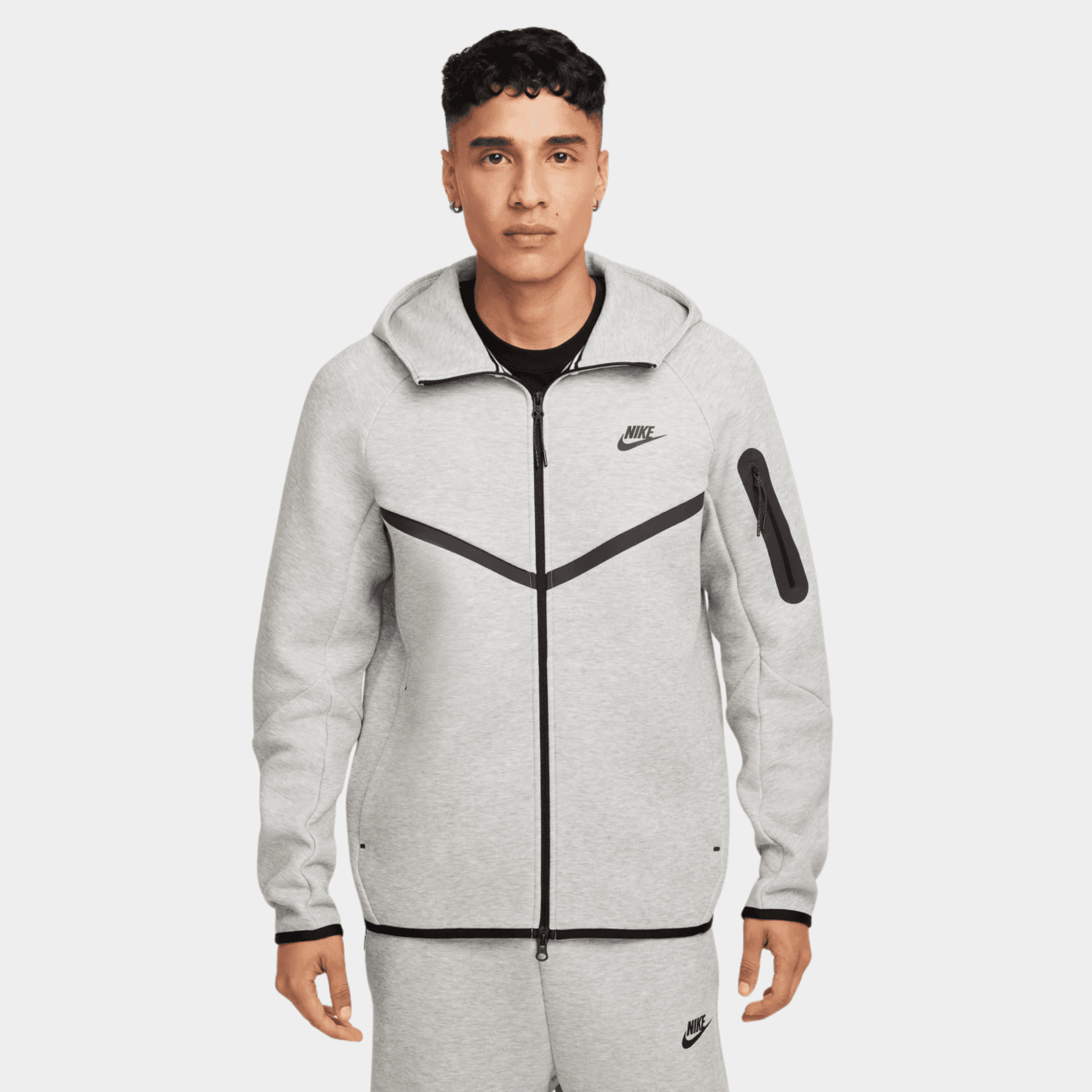 SS'25 Tech Full-Zip Windrunner Hoodie - Dark Grey Heather/Black