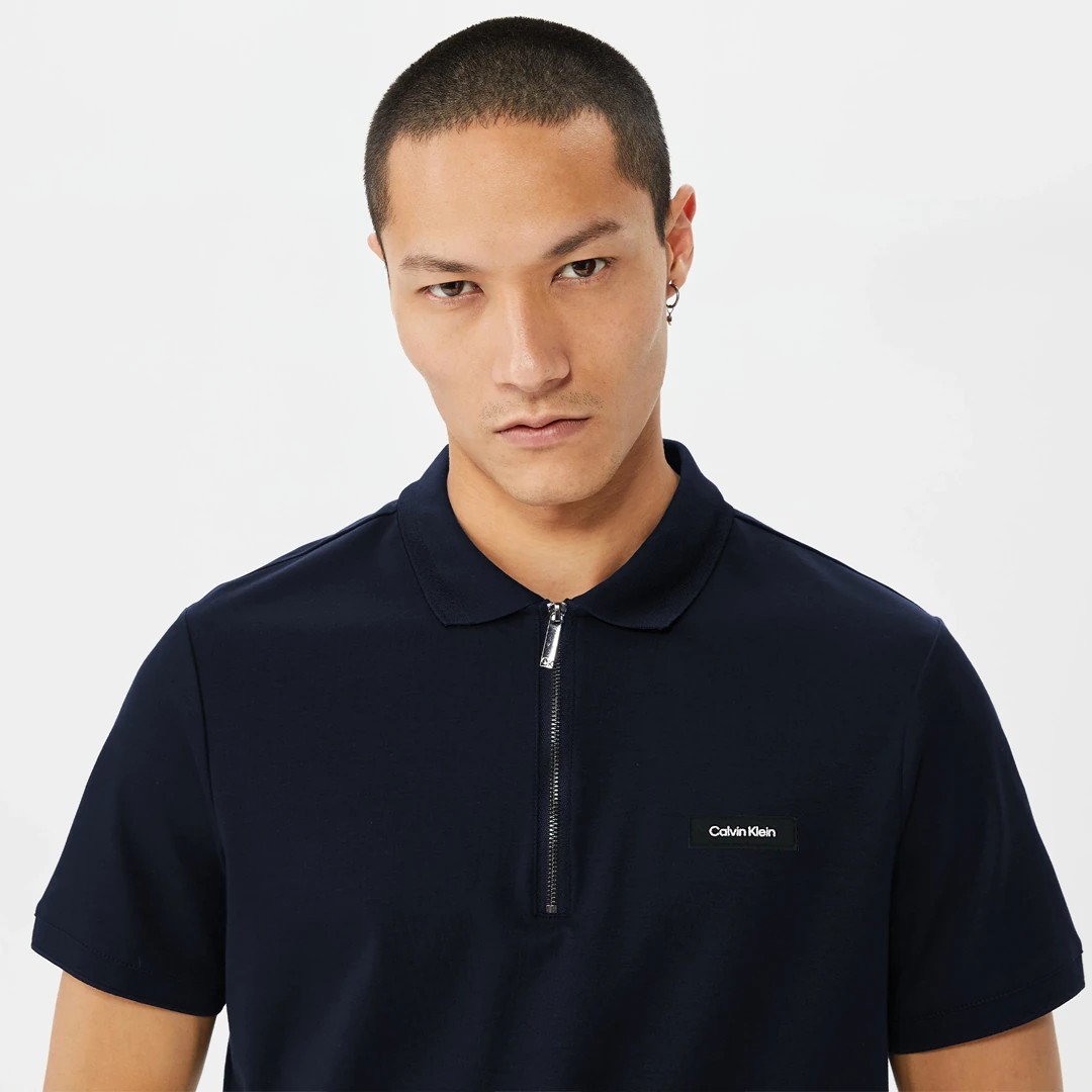 Detailed Premium Cotton Polo T-shirt - Lacivert