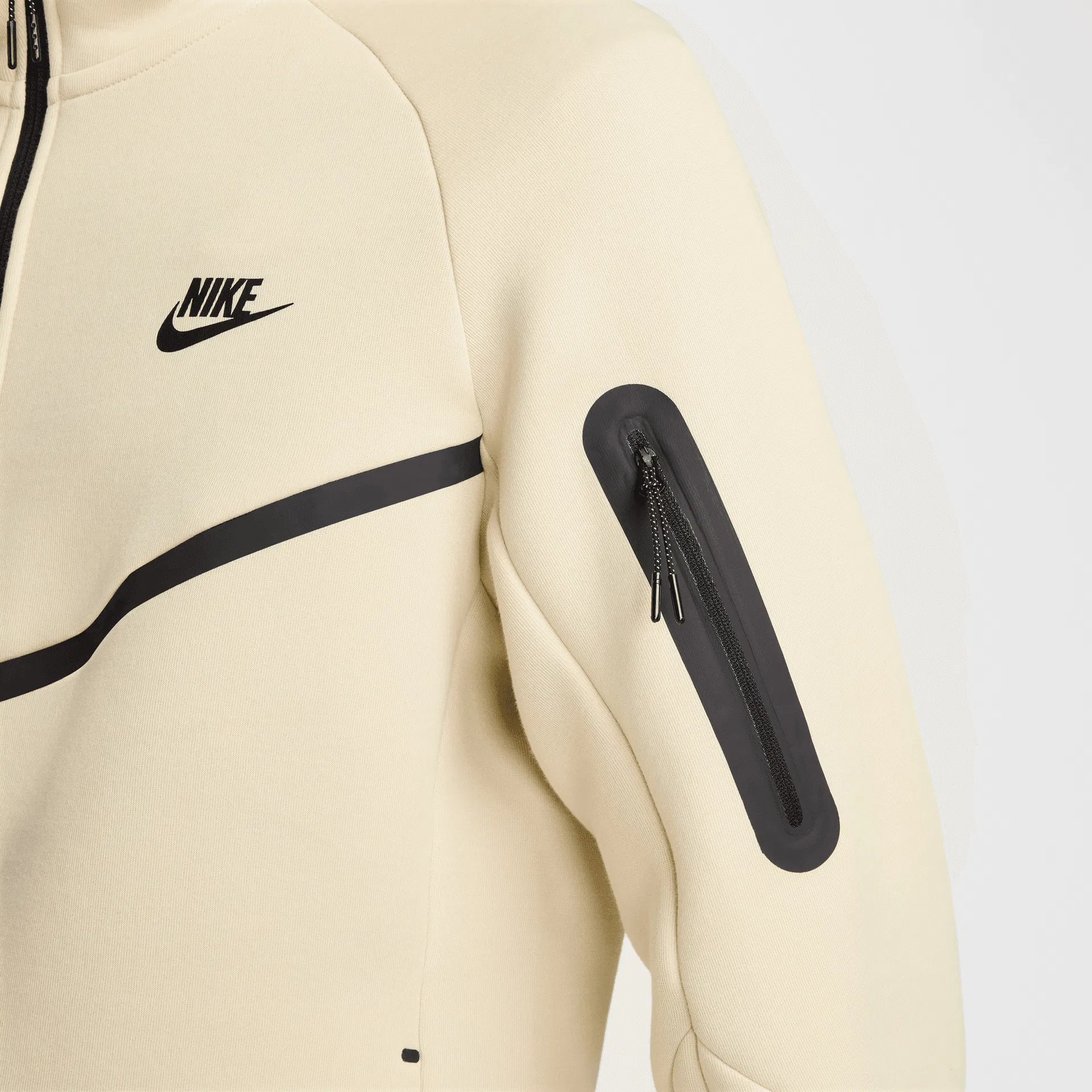 SS'25 Tech Full-Zip Windrunner Hoodie - Beige Canvas/Black
